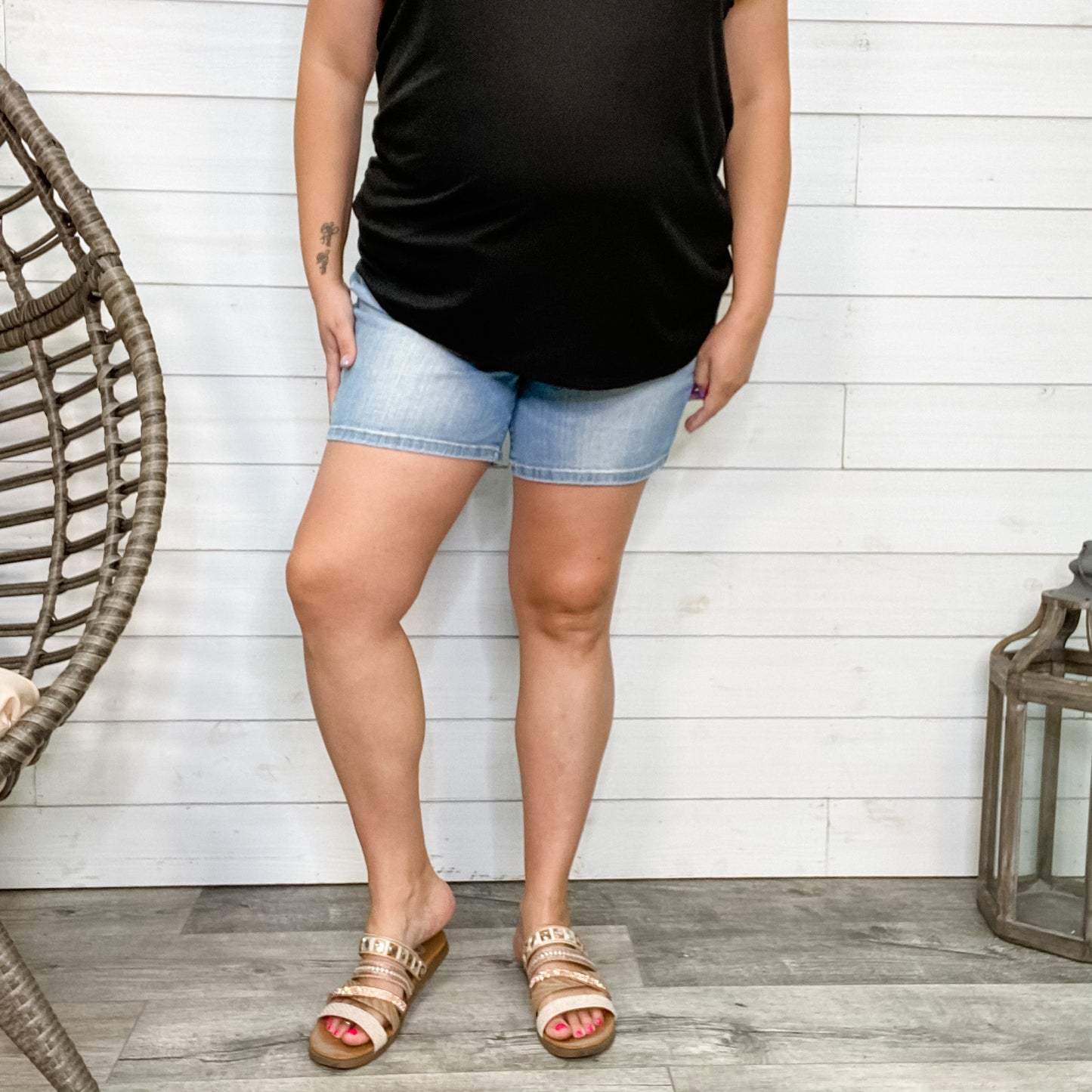 Judy Blue "Epic Ending" Mid Thigh Shorts
