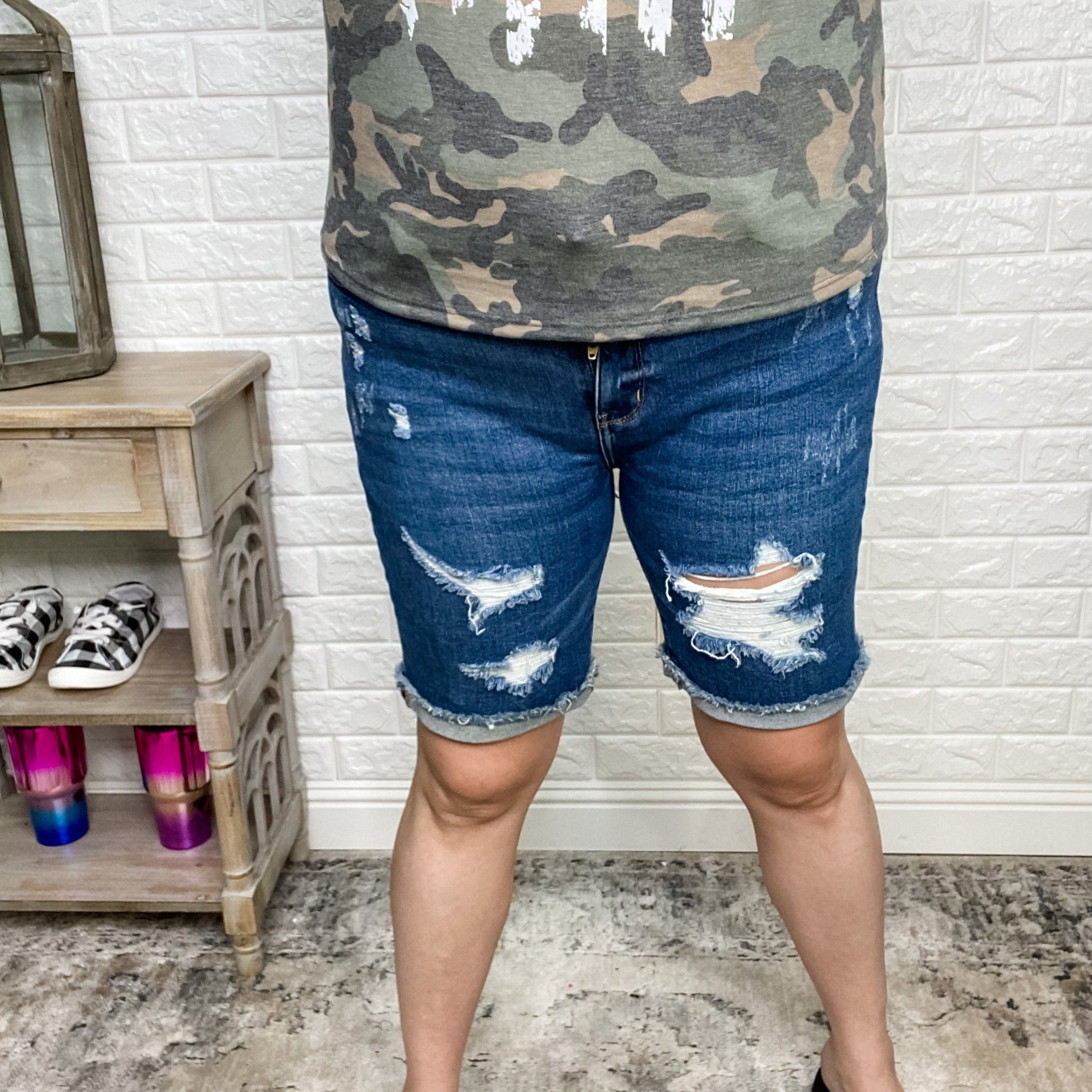 Judy Blue "Feeling Destroyed" Bermuda Shorts