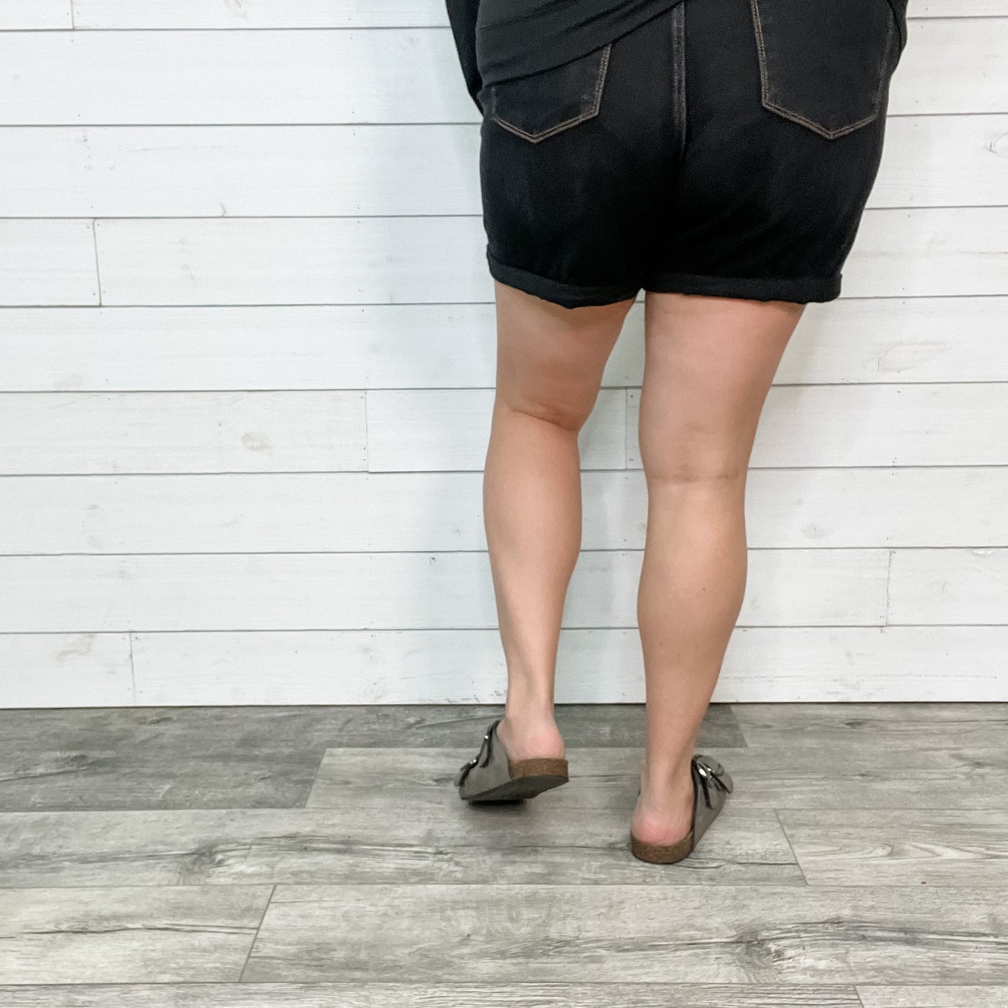 Judy Blue "Half Pint" Mid Thigh Black Shorts
