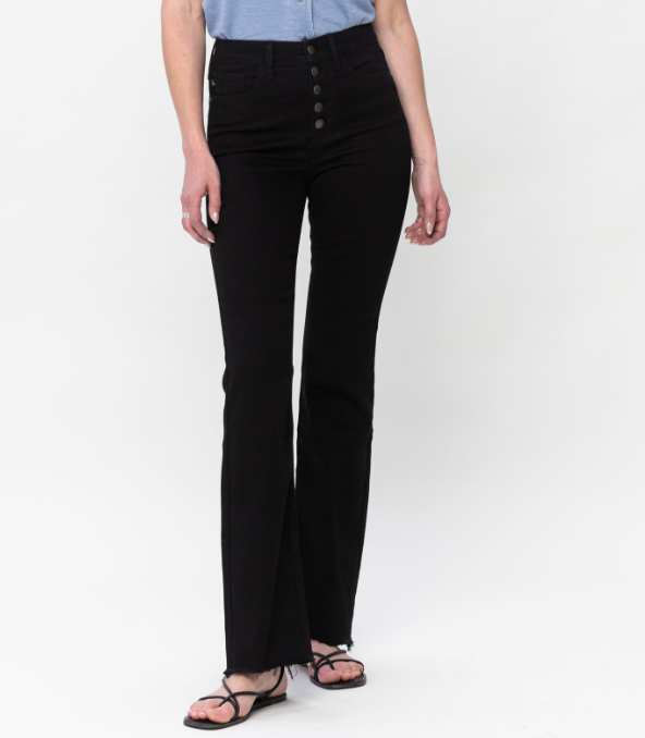 Judy Blue "Hey Jack" Buttonfly Black Bootcut Jeans