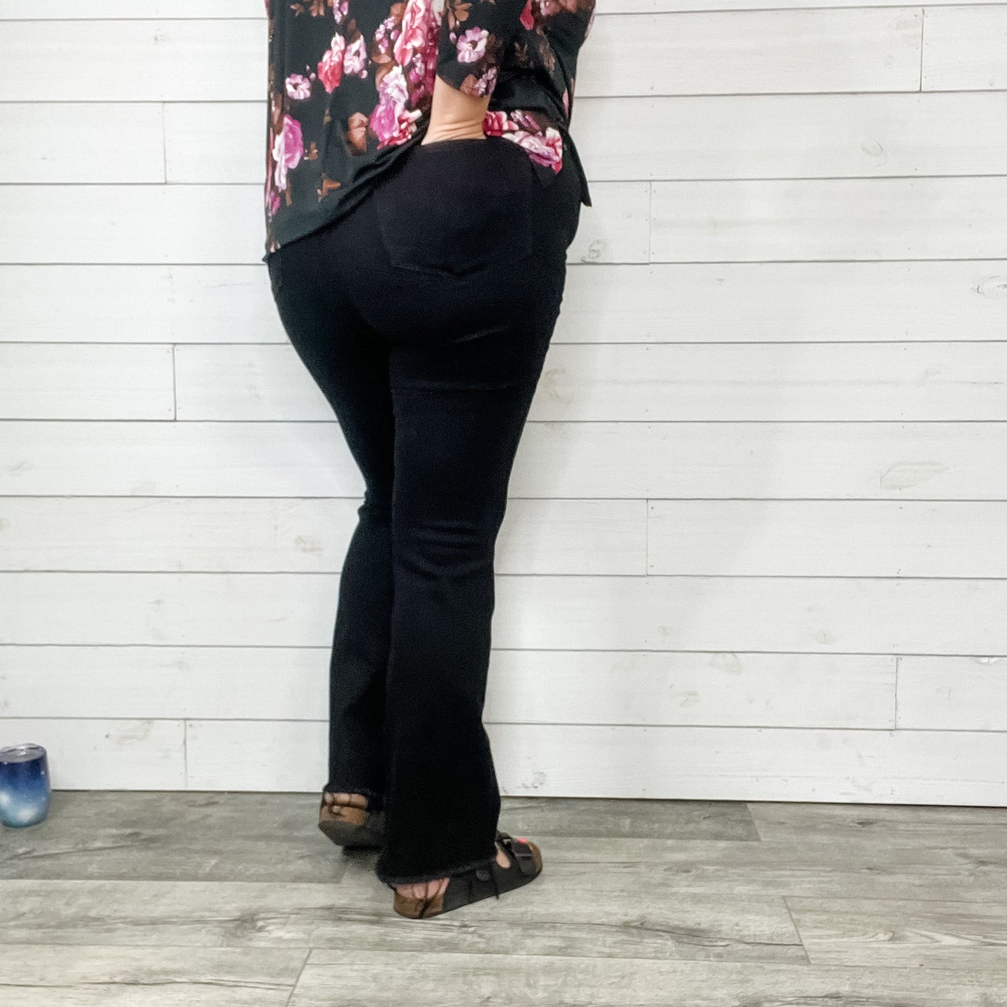 Judy Blue "Hey Jack" Buttonfly Black Bootcut Jeans
