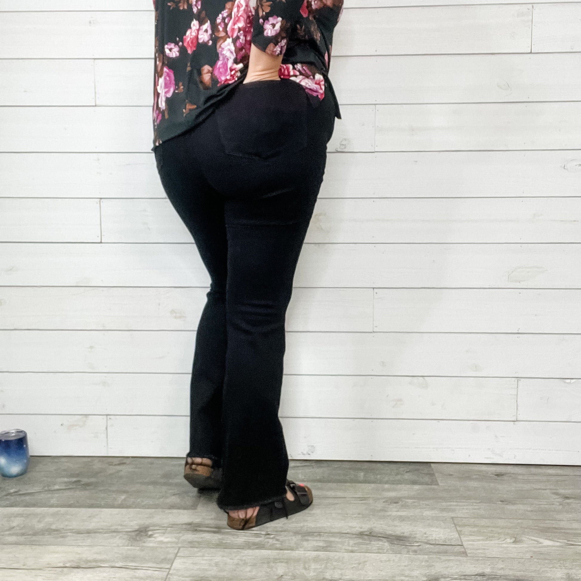 Judy Blue "Hey Jack" Buttonfly Black Bootcut Jeans