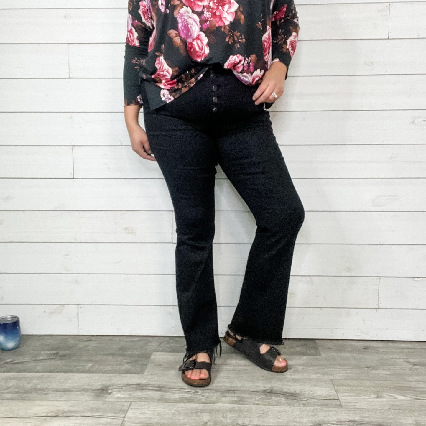 Judy Blue "Hey Jack" Buttonfly Black Bootcut Jeans