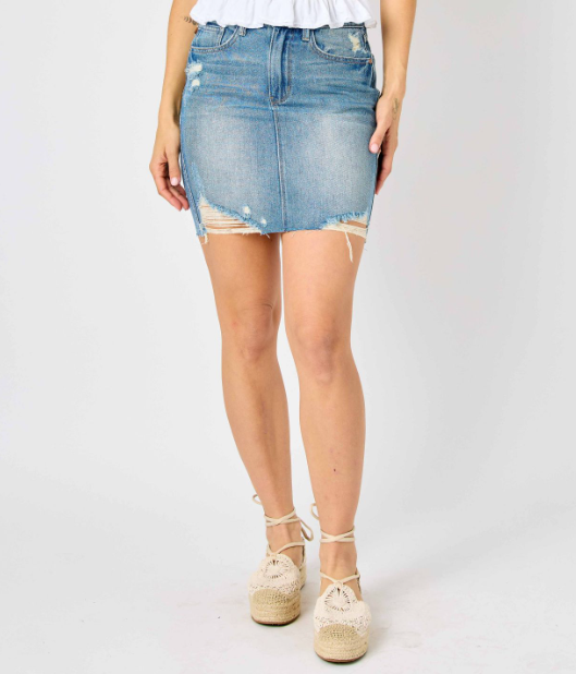 Judy Blue "In Contrast" Rigid Magic Skirt