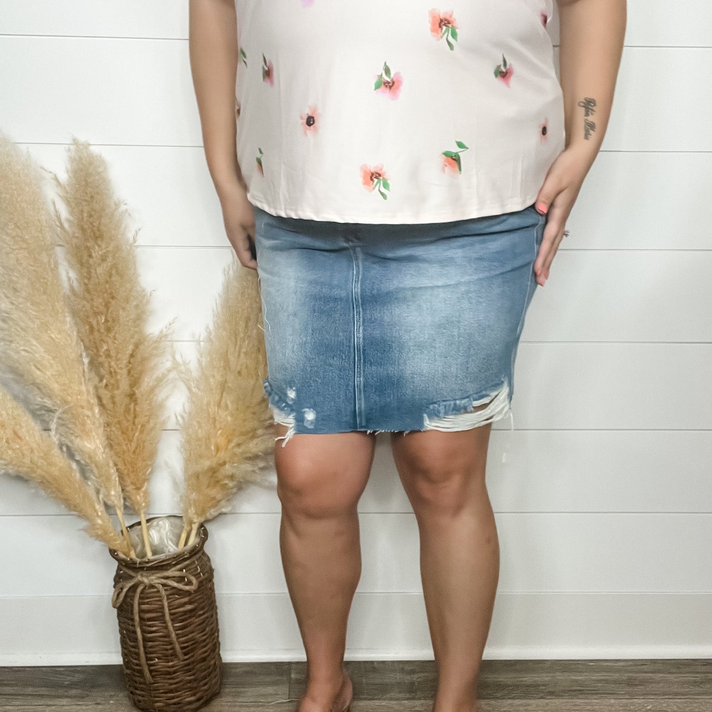 Judy Blue "In Contrast" Rigid Magic Skirt