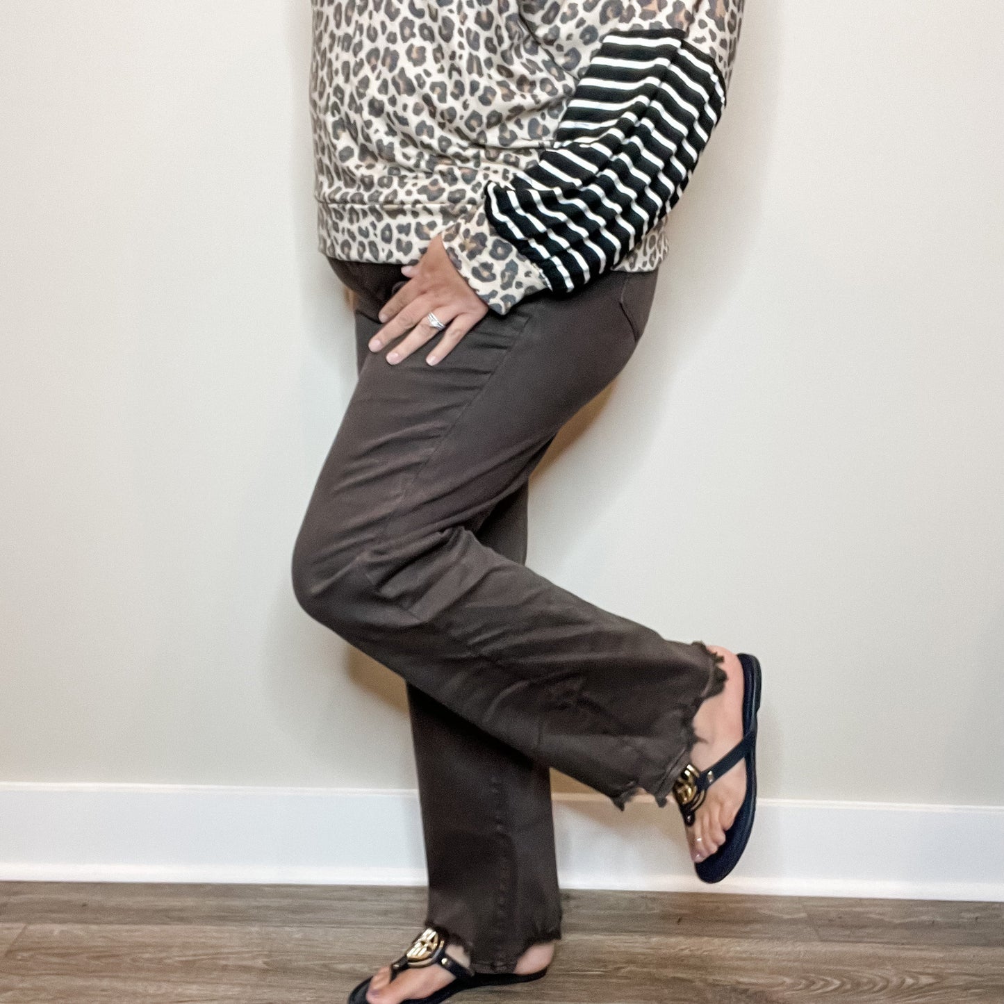 Judy Blue "Love A Latte" Dark Brown Straight Leg Jeans