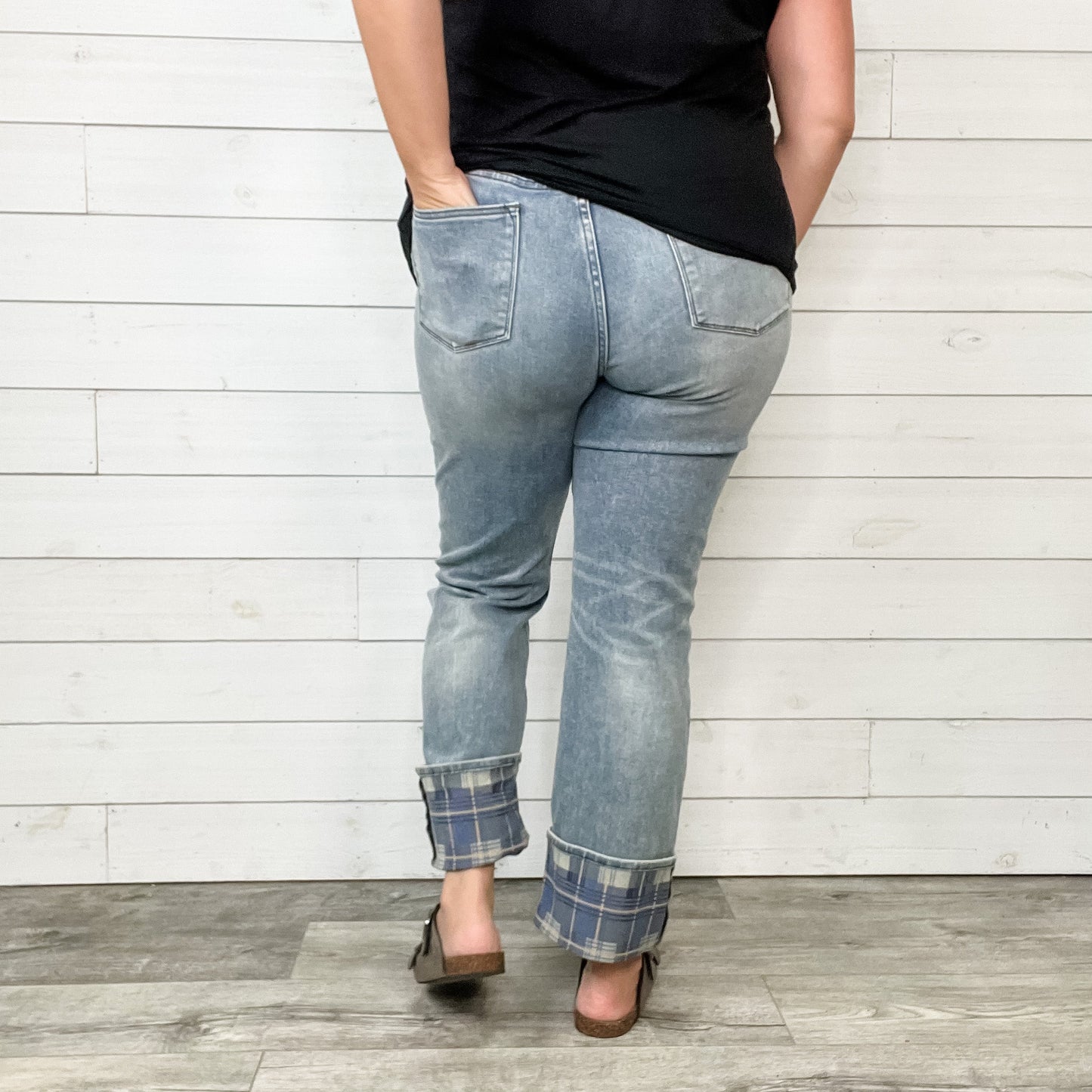 Judy Blue "Might Be Plaid" Straight Leg Jeans