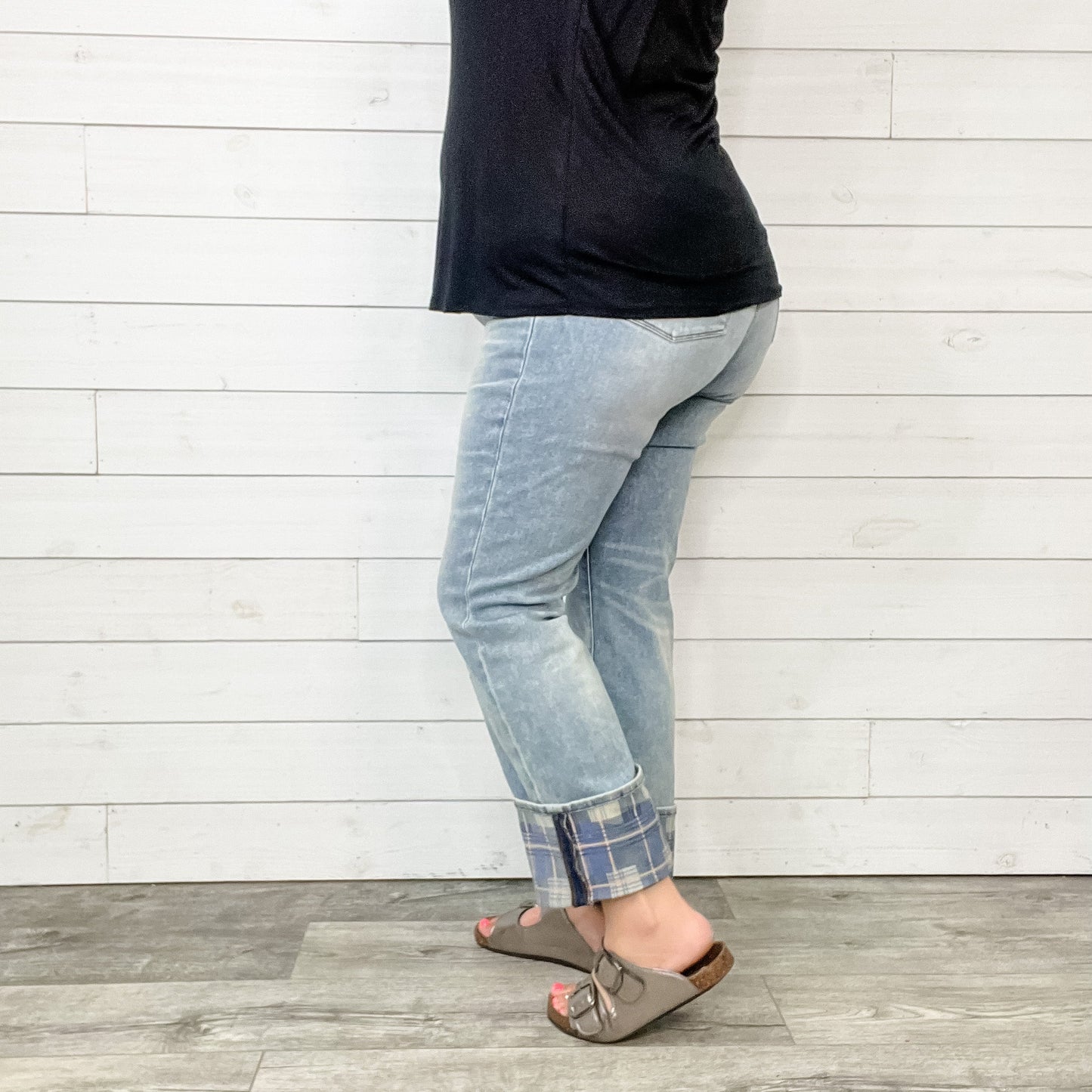 Judy Blue "Might Be Plaid" Straight Leg Jeans