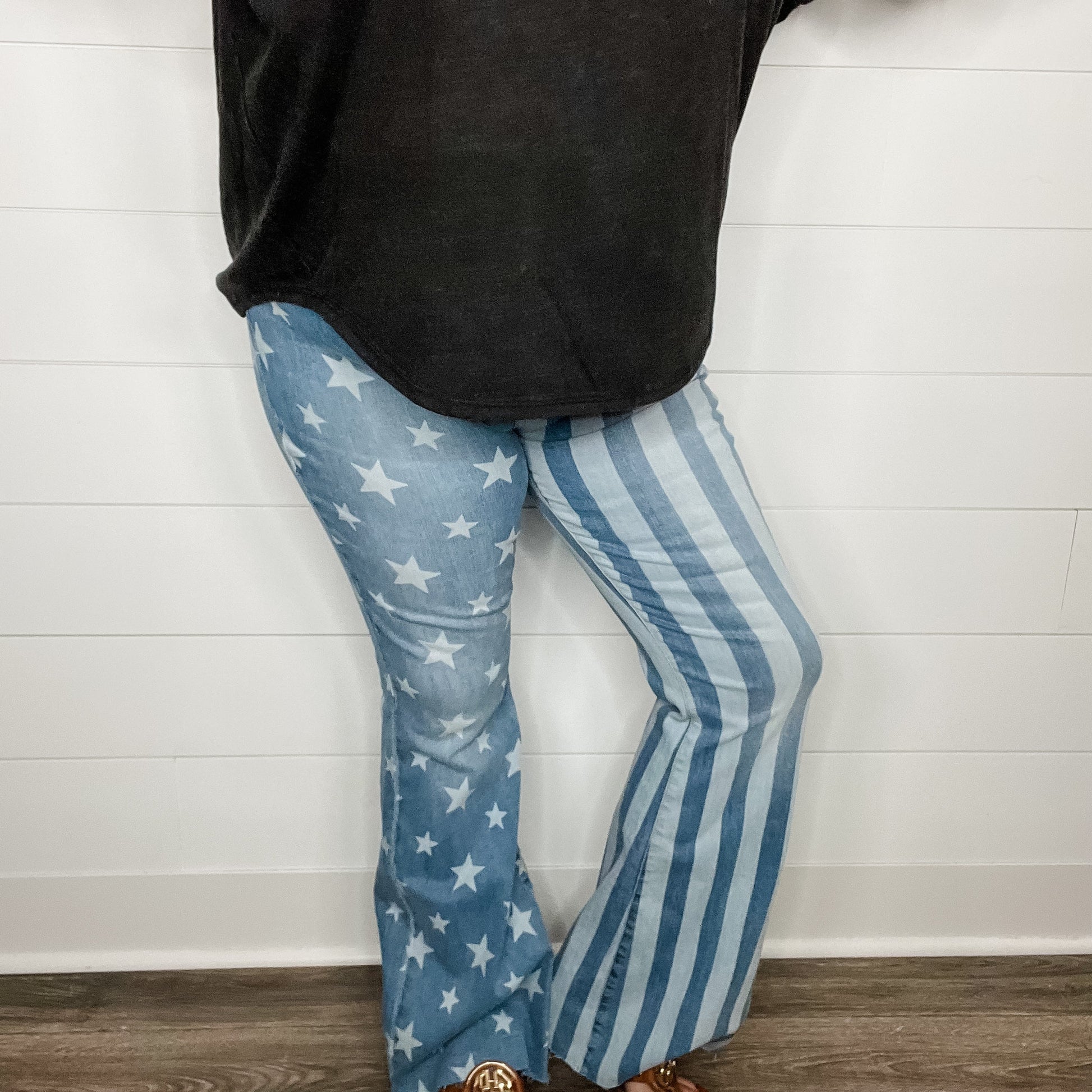 Judy Blue "Miss Americana" Star and Stripe Flares