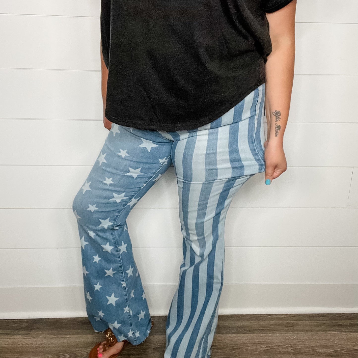 Judy Blue "Miss Americana" Star and Stripe Flares