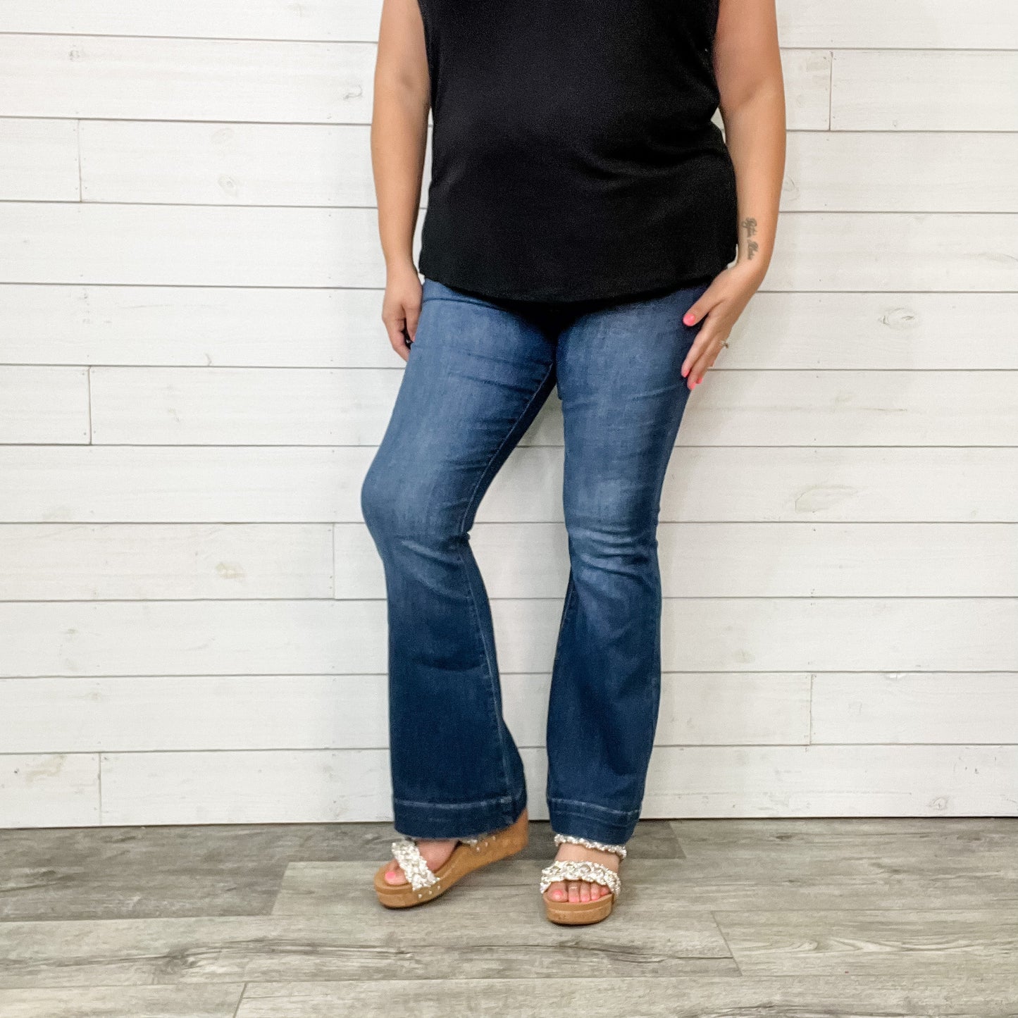 Judy Blue "Mouse Meet Cheese" Buttonfly Trouser Flares