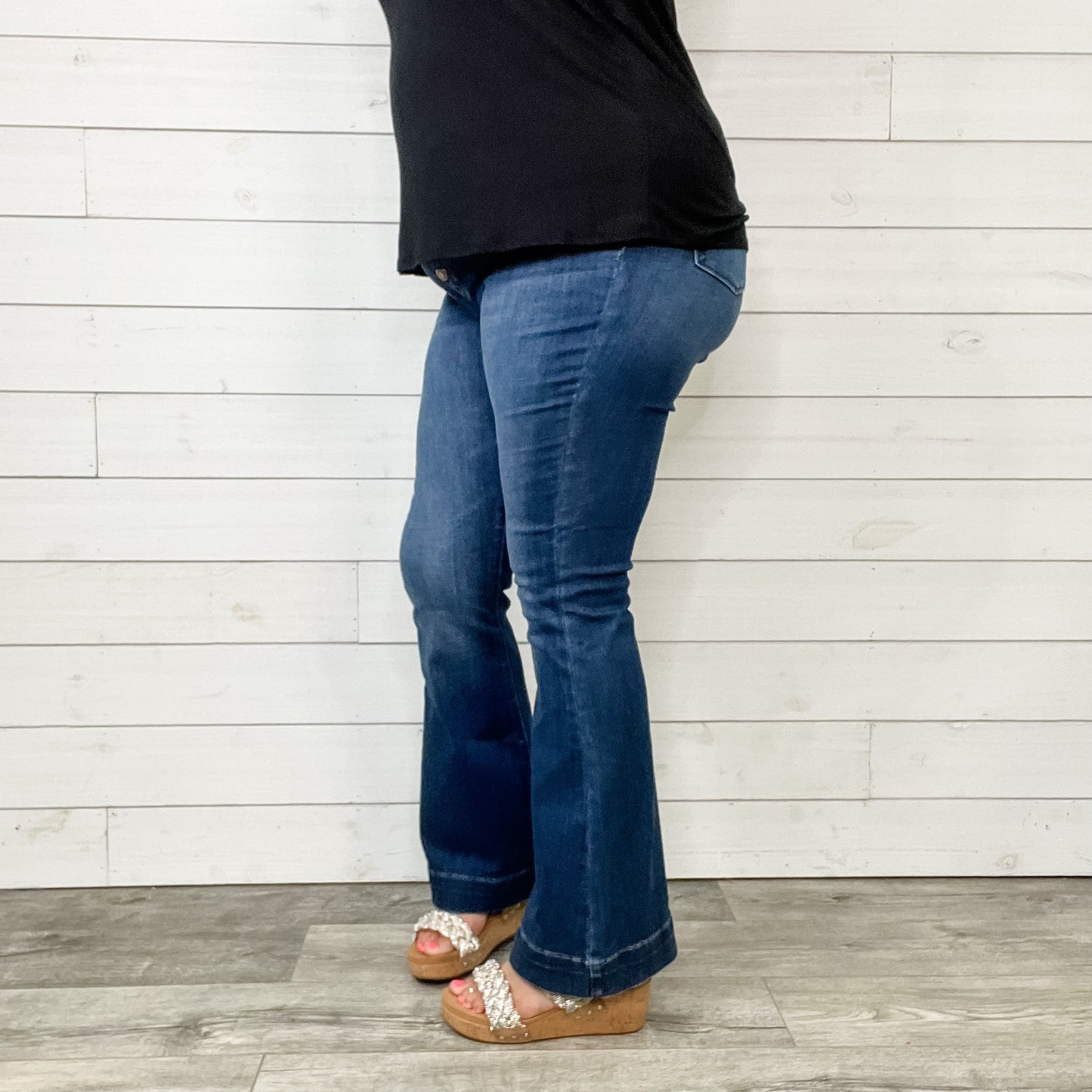 Judy Blue "Mouse Meet Cheese" Buttonfly Trouser Flares