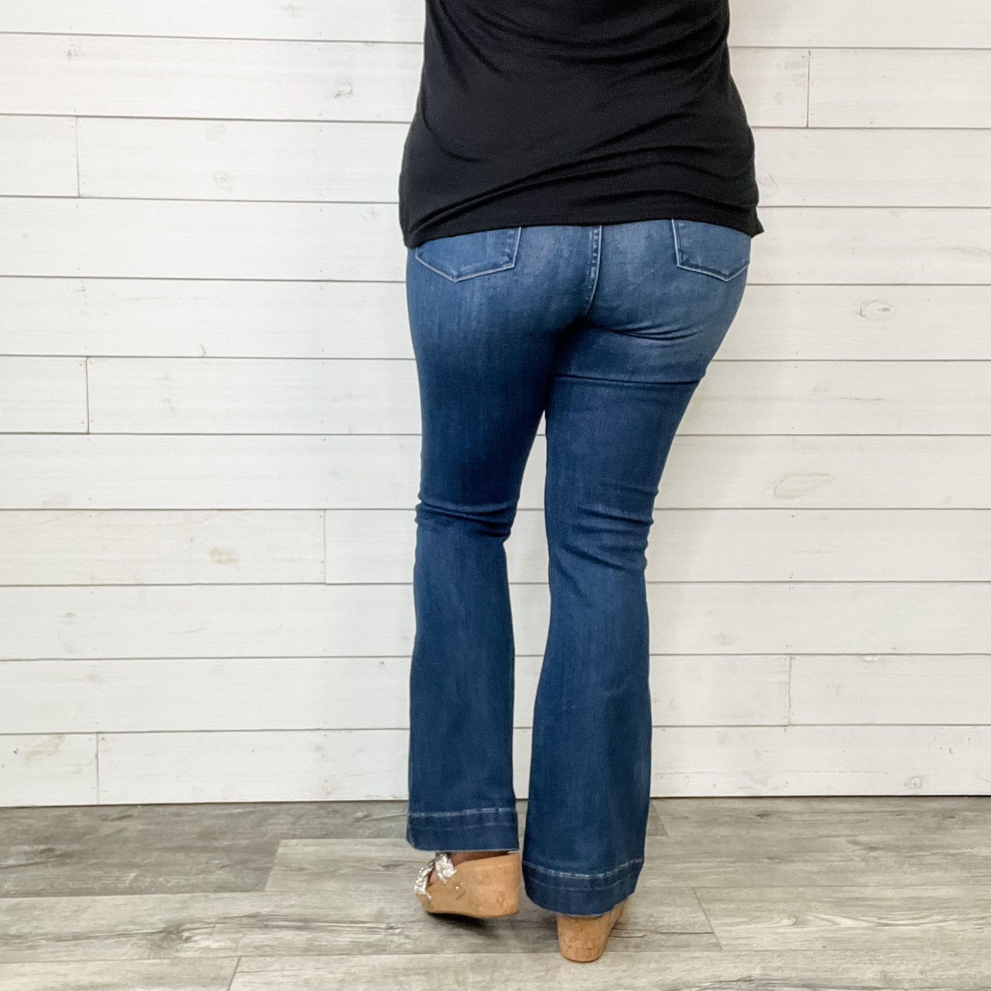 Judy Blue "Mouse Meet Cheese" Buttonfly Trouser Flares