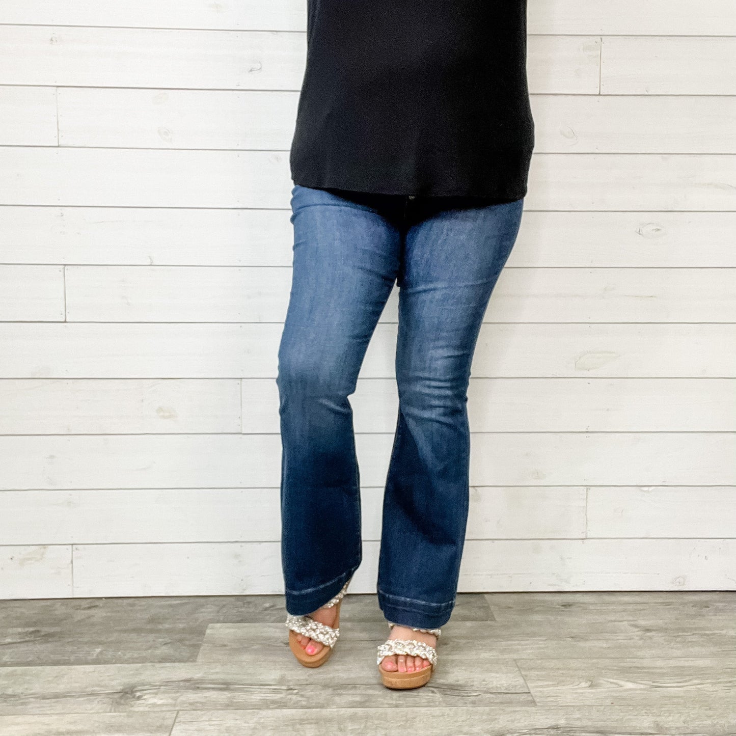 Judy Blue "Mouse Meet Cheese" Buttonfly Trouser Flares