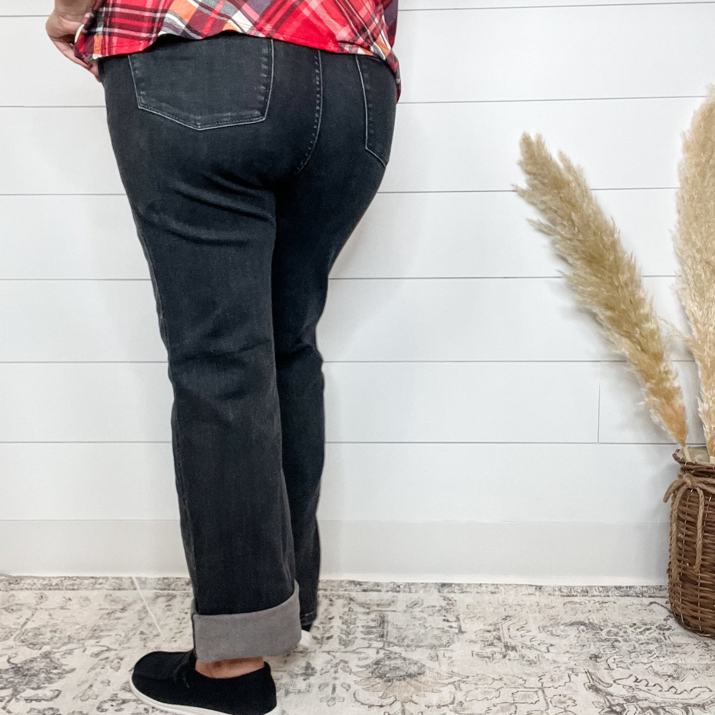 Judy Blue "Not Today" Black Tummy Control Straight Leg Jeans