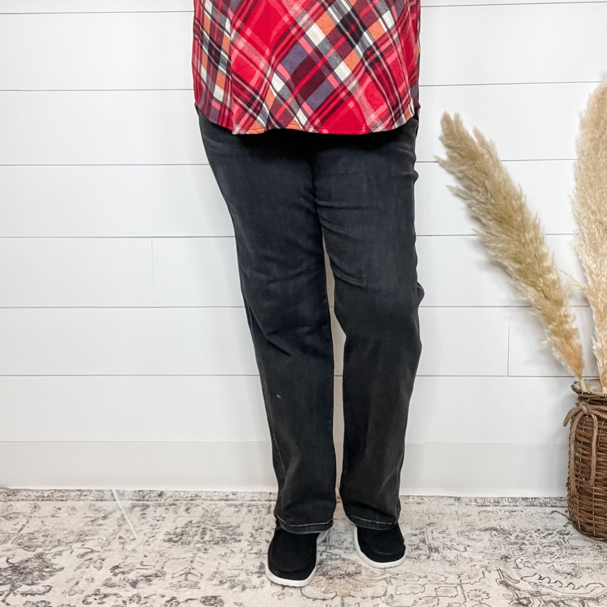 Judy Blue "Not Today" Black Tummy Control Straight Leg Jeans