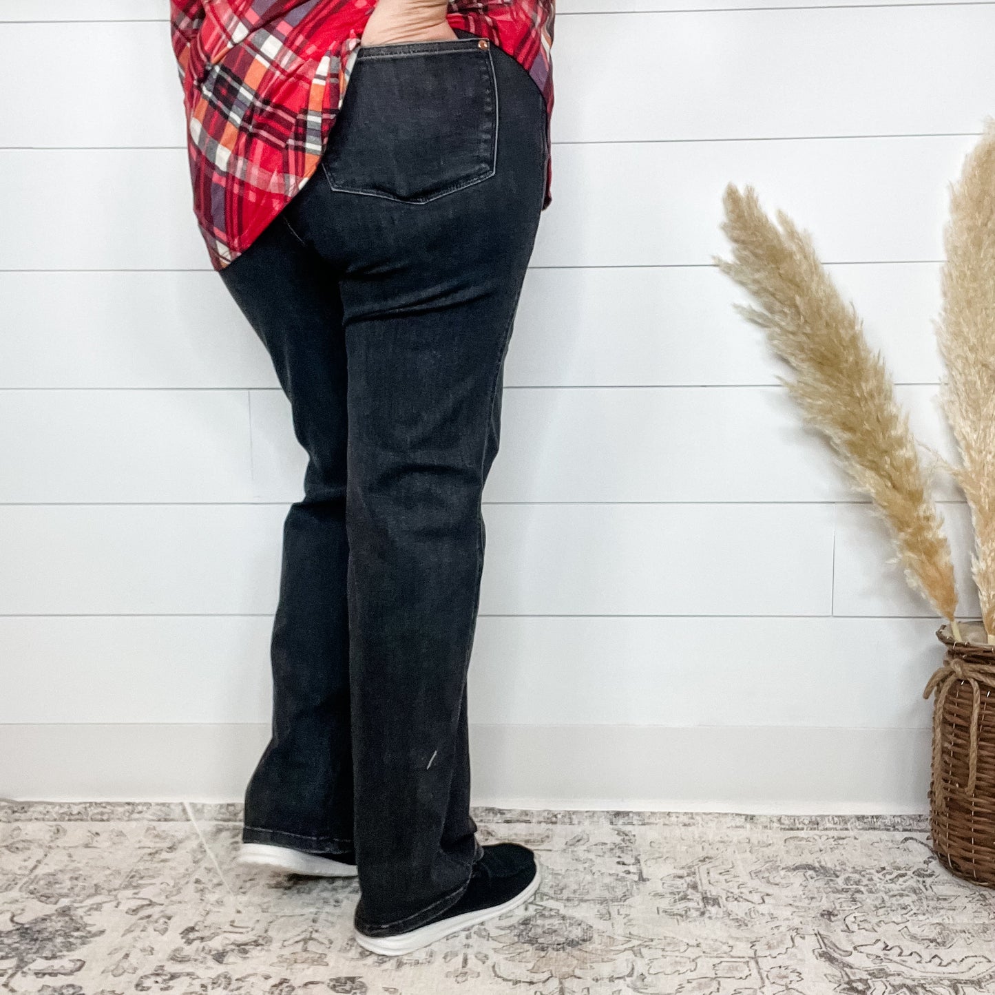 Judy Blue "Not Today" Black Tummy Control Straight Leg Jeans