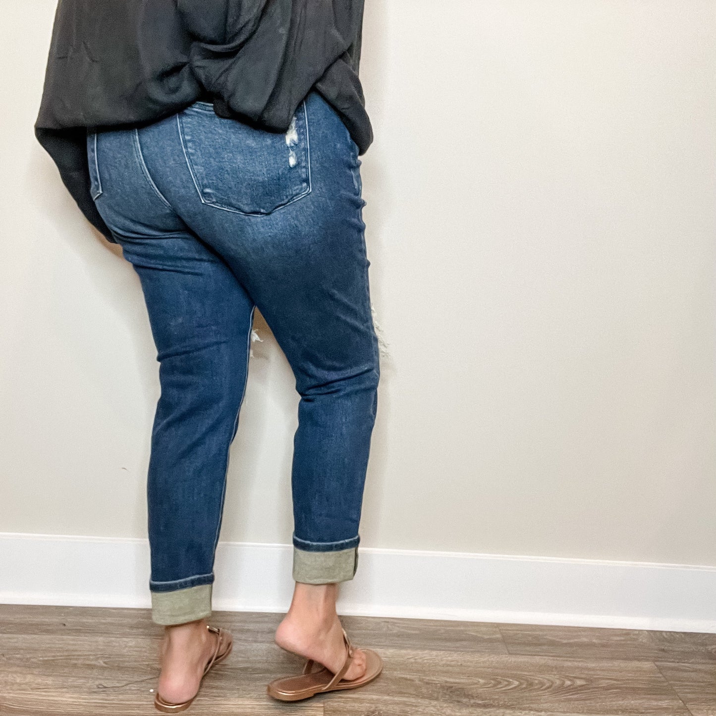 Judy Blue "On The Farm" Buffalo Patch Boyfriend Jeans