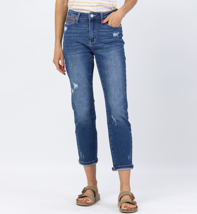 Judy Blue "Over the Rainbow" Straight leg jeans