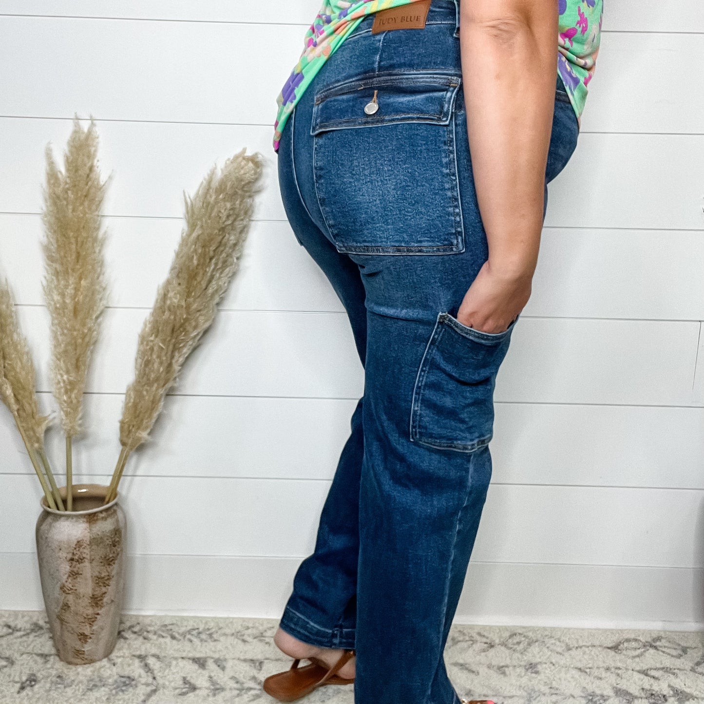 Judy Blue "Precious Cargo" Cargo Pocket Straight Leg Jeans