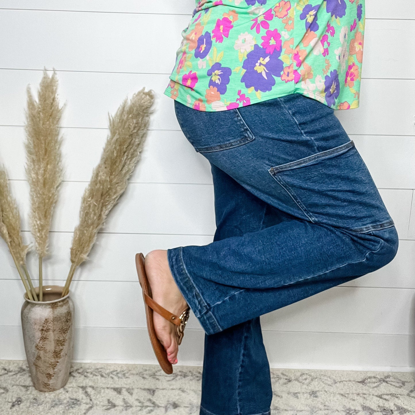 Judy Blue "Precious Cargo" Cargo Pocket Straight Leg Jeans
