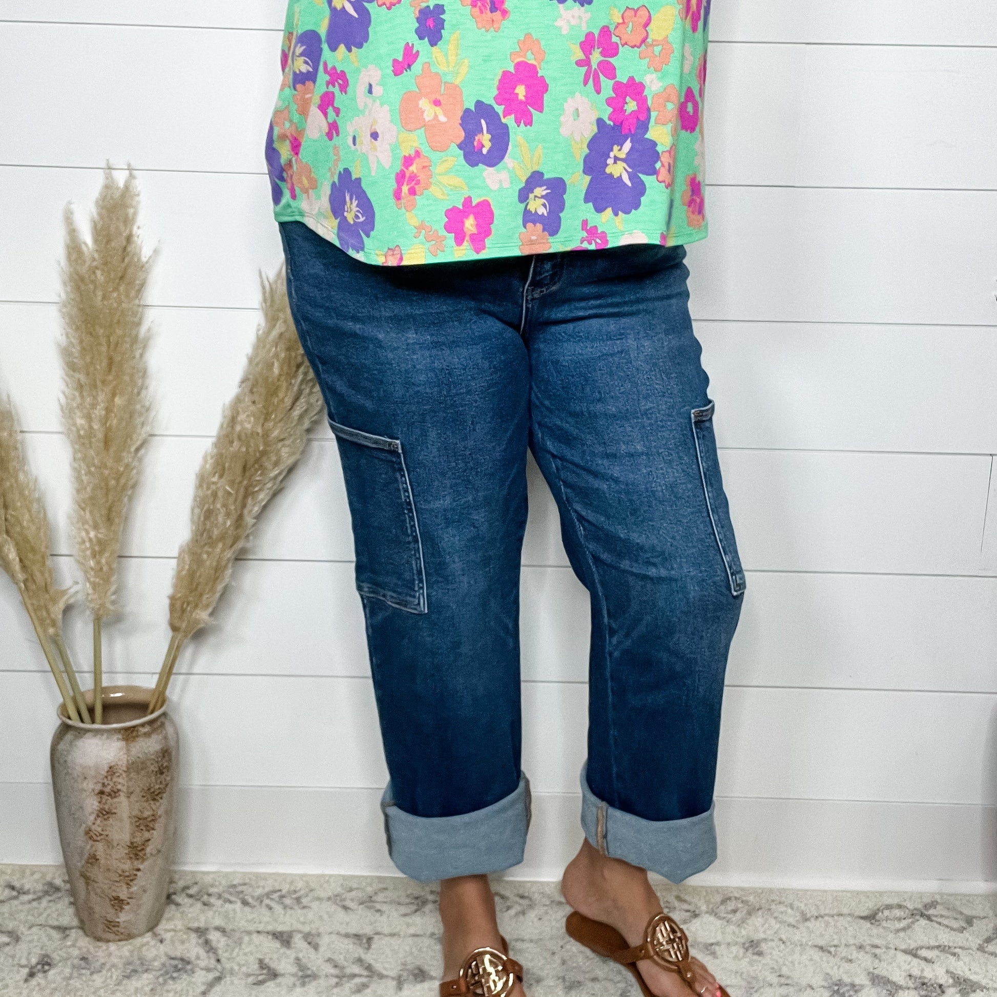 Judy Blue "Precious Cargo" Cargo Pocket Straight Leg Jeans