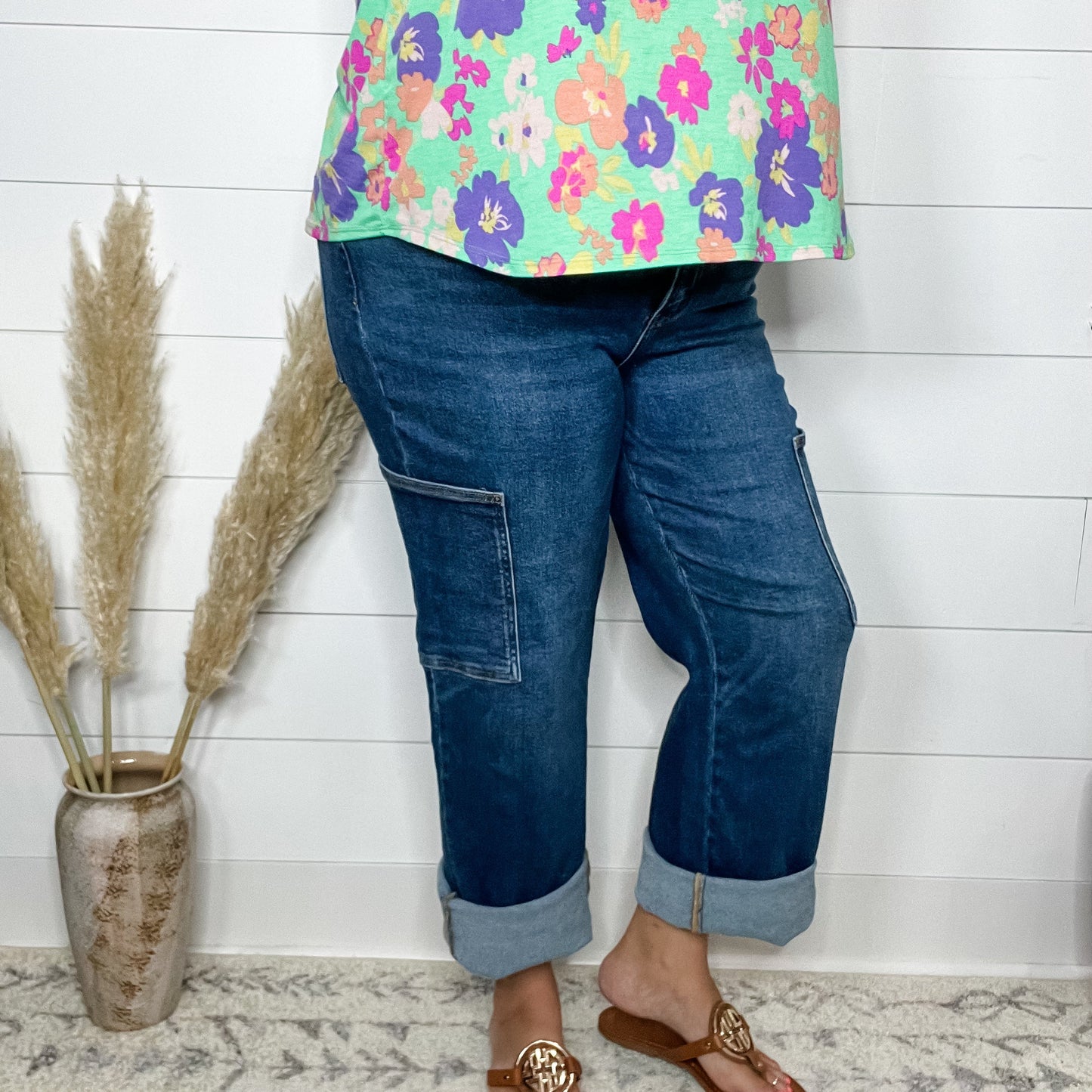 Judy Blue "Precious Cargo" Cargo Pocket Straight Leg Jeans