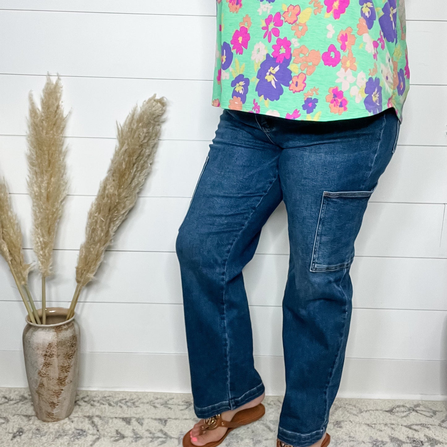 Judy Blue "Precious Cargo" Cargo Pocket Straight Leg Jeans