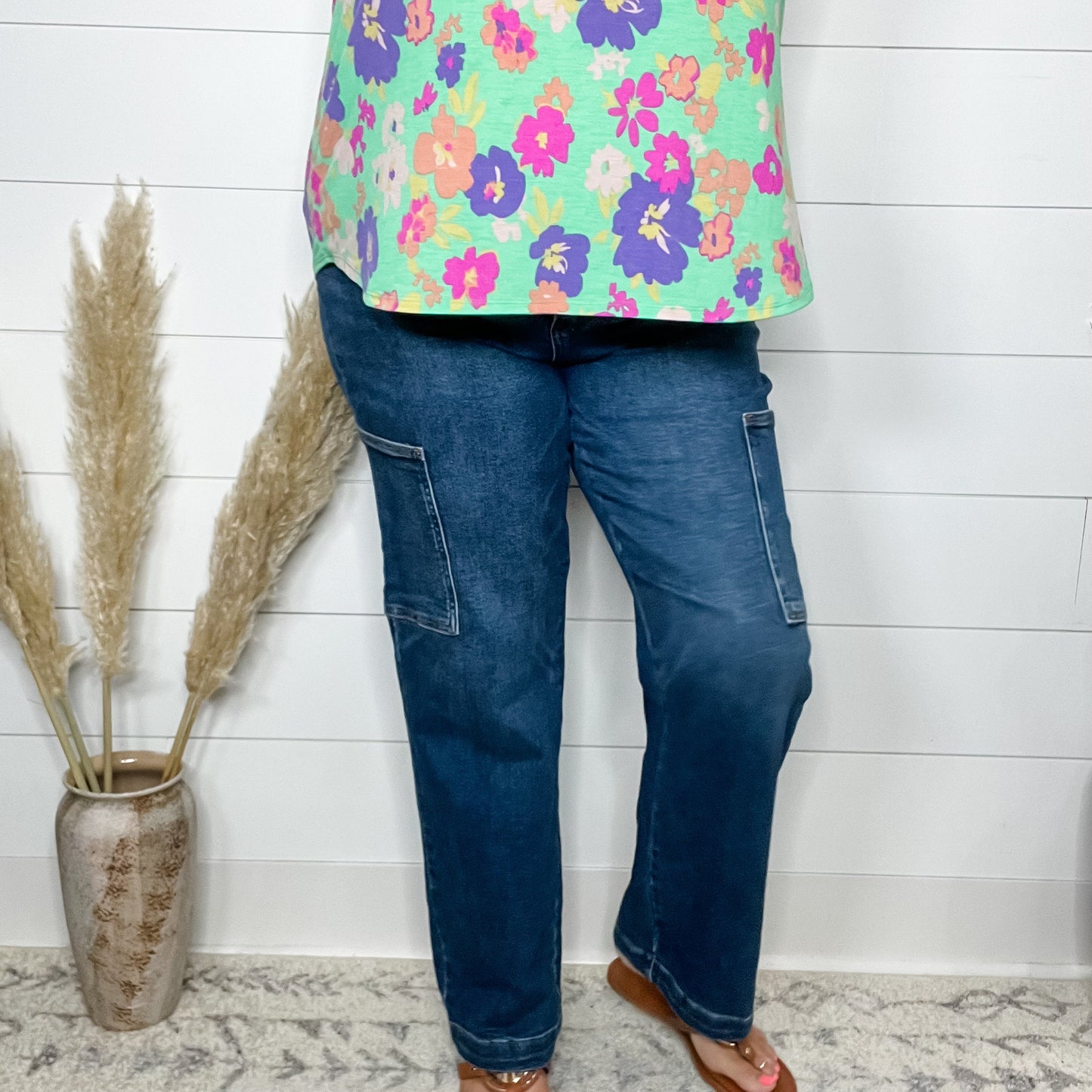 Judy Blue "Precious Cargo" Cargo Pocket Straight Leg Jeans