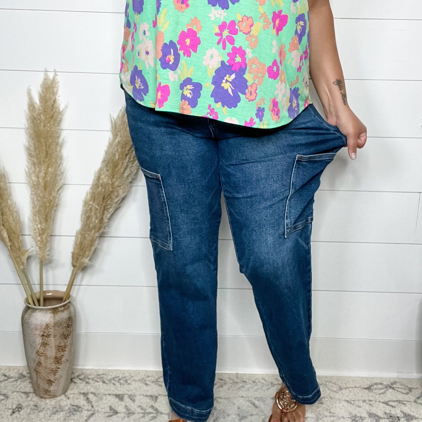 Judy Blue "Precious Cargo" Cargo Pocket Straight Leg Jeans