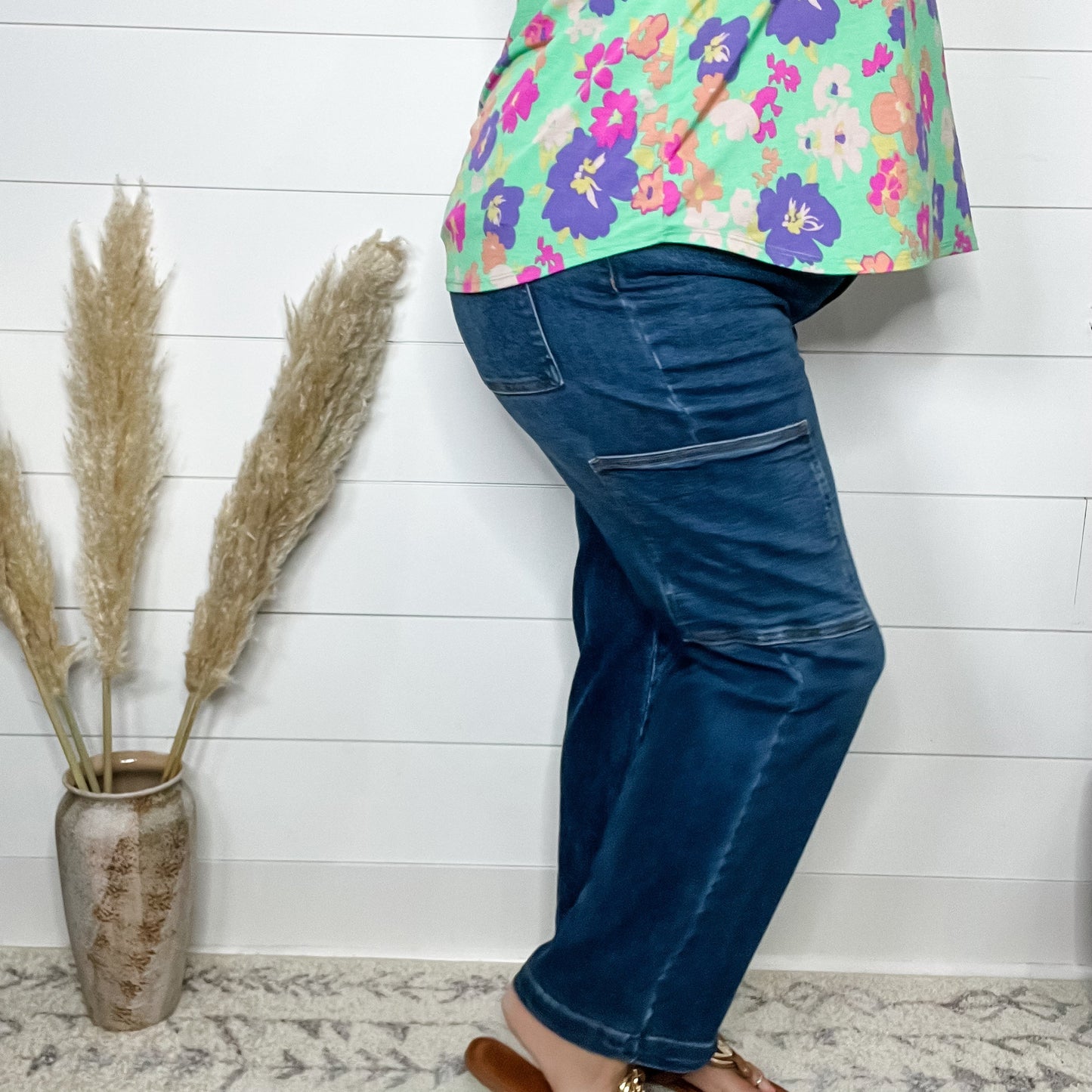 Judy Blue "Precious Cargo" Cargo Pocket Straight Leg Jeans