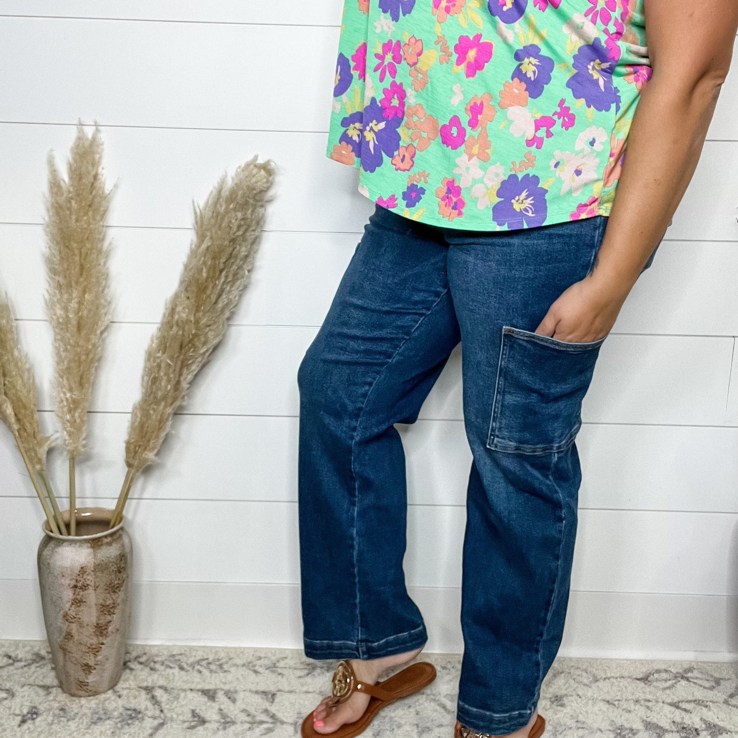 Judy Blue "Precious Cargo" Cargo Pocket Straight Leg Jeans