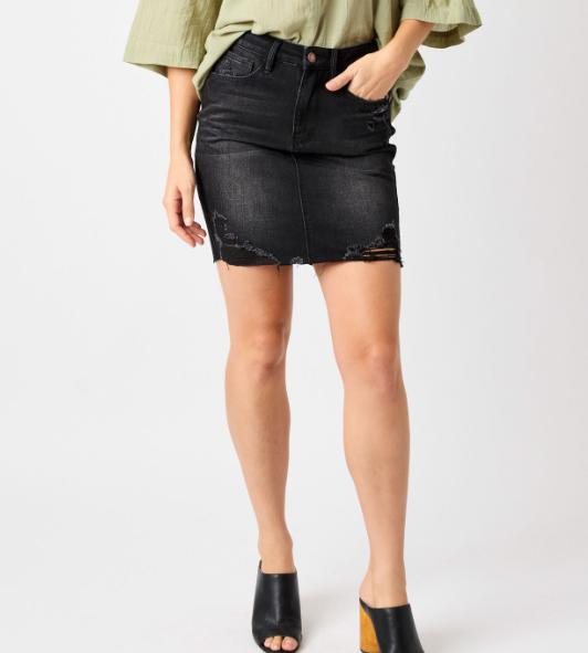 Judy Blue “Pretty Lady” Black Rigid Magic Skirt