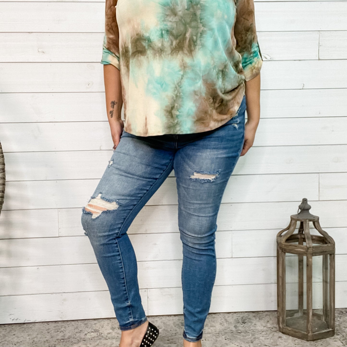 Judy Blue Rainbow Thread Skinny Jeans