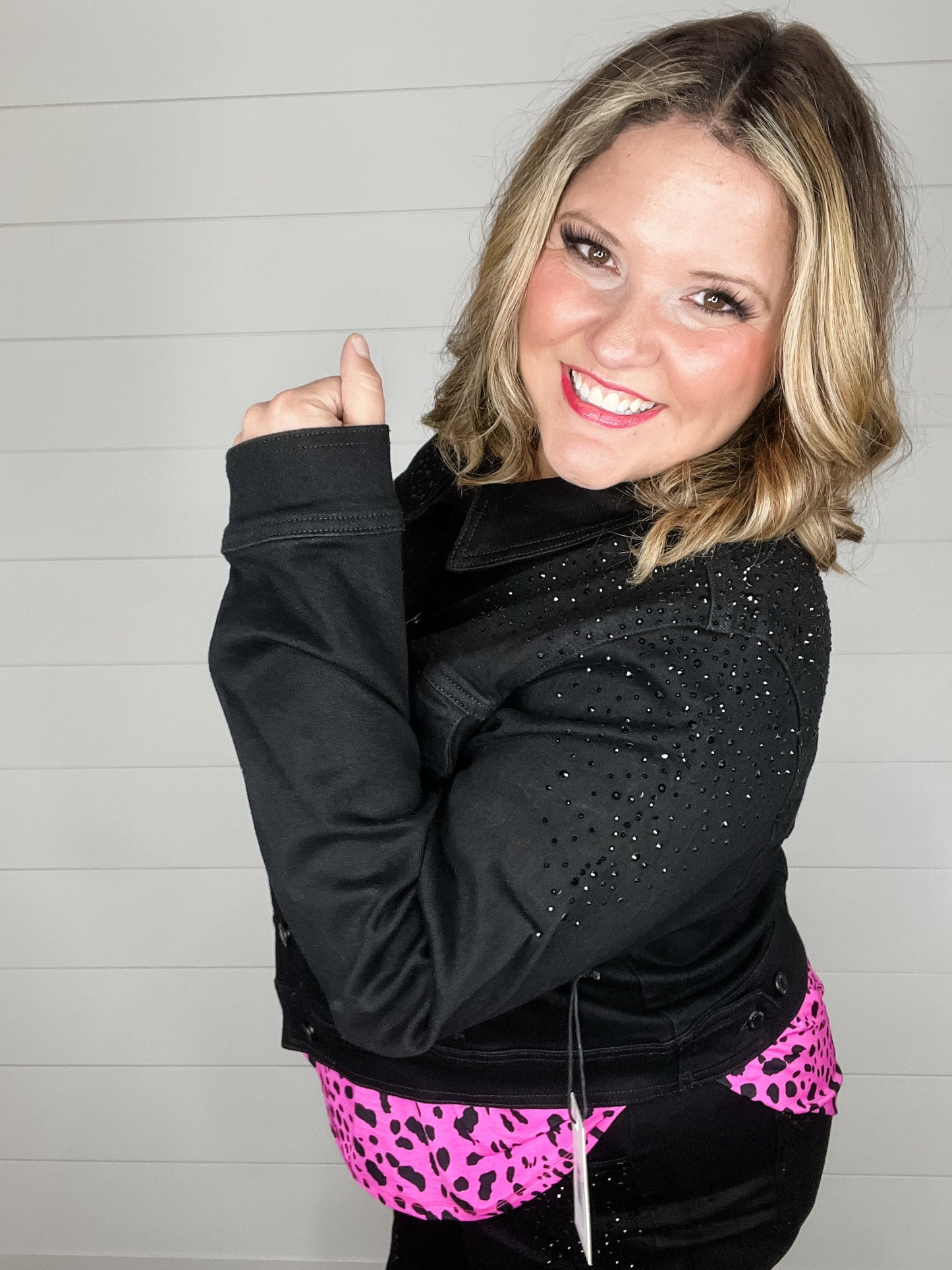 Judy Blue Rhinestone Jacket (Black)