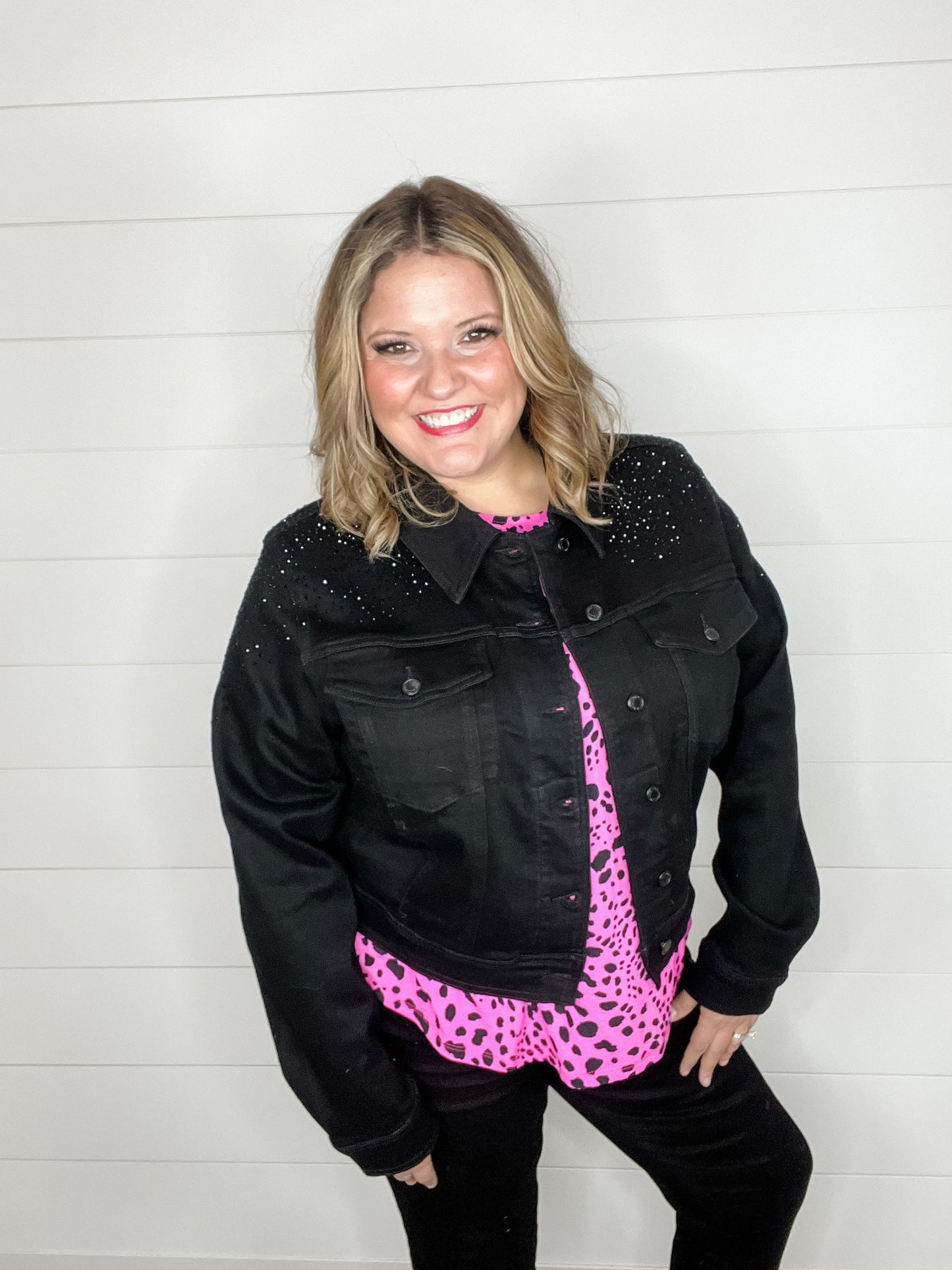 Judy Blue Rhinestone Jacket (Black)