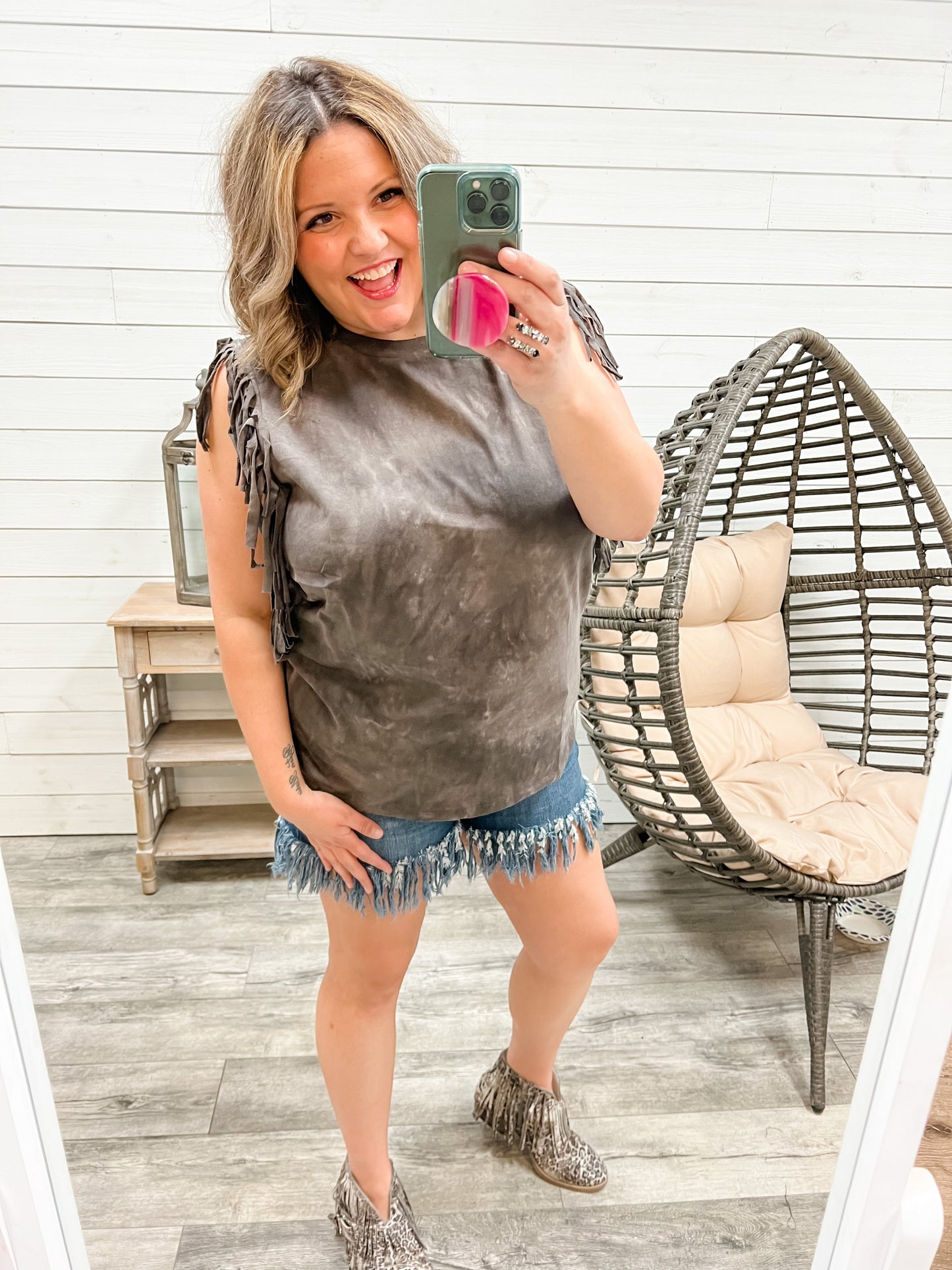 Judy Blue Rodeo Fringe Shorts