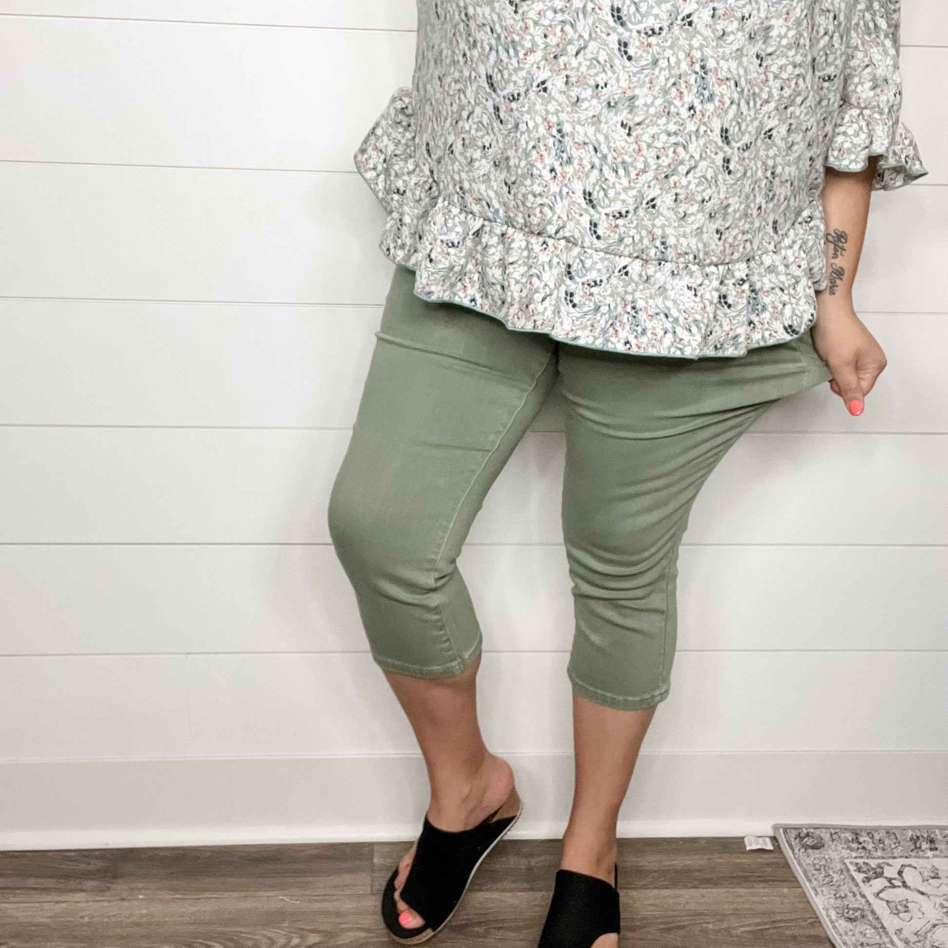 Judy Blue "Sage It Ain't So" Denim Capris