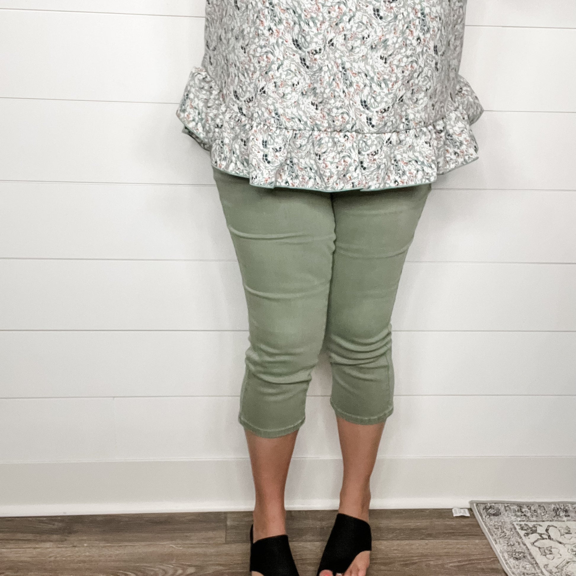 Judy Blue "Sage It Ain't So" Denim Capris