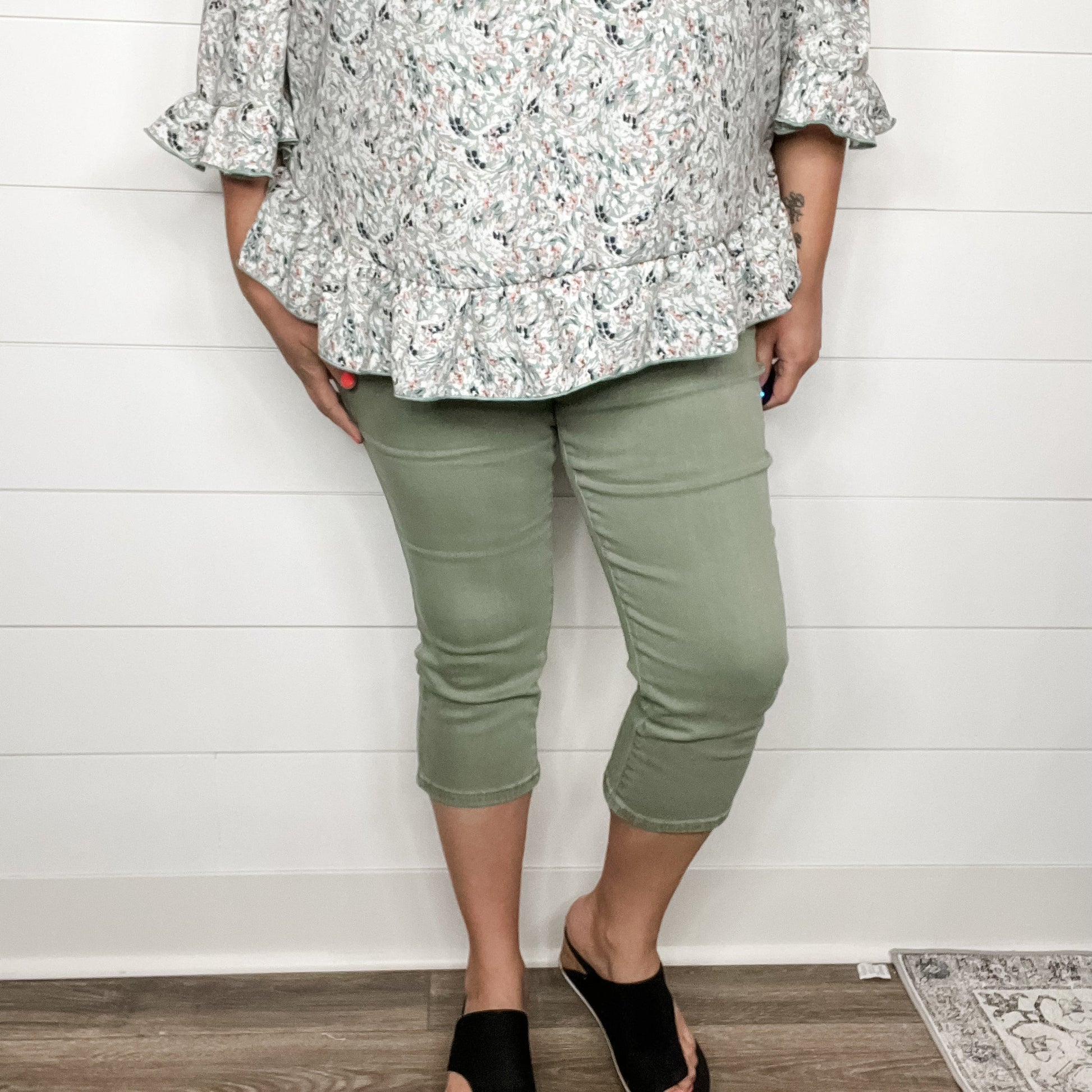 Judy Blue "Sage It Ain't So" Denim Capris