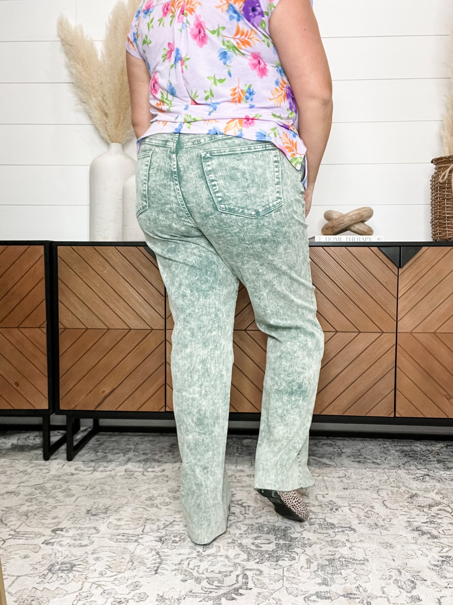 Judy Blue Sea Green Dad Jeans-Lola Monroe Boutique
