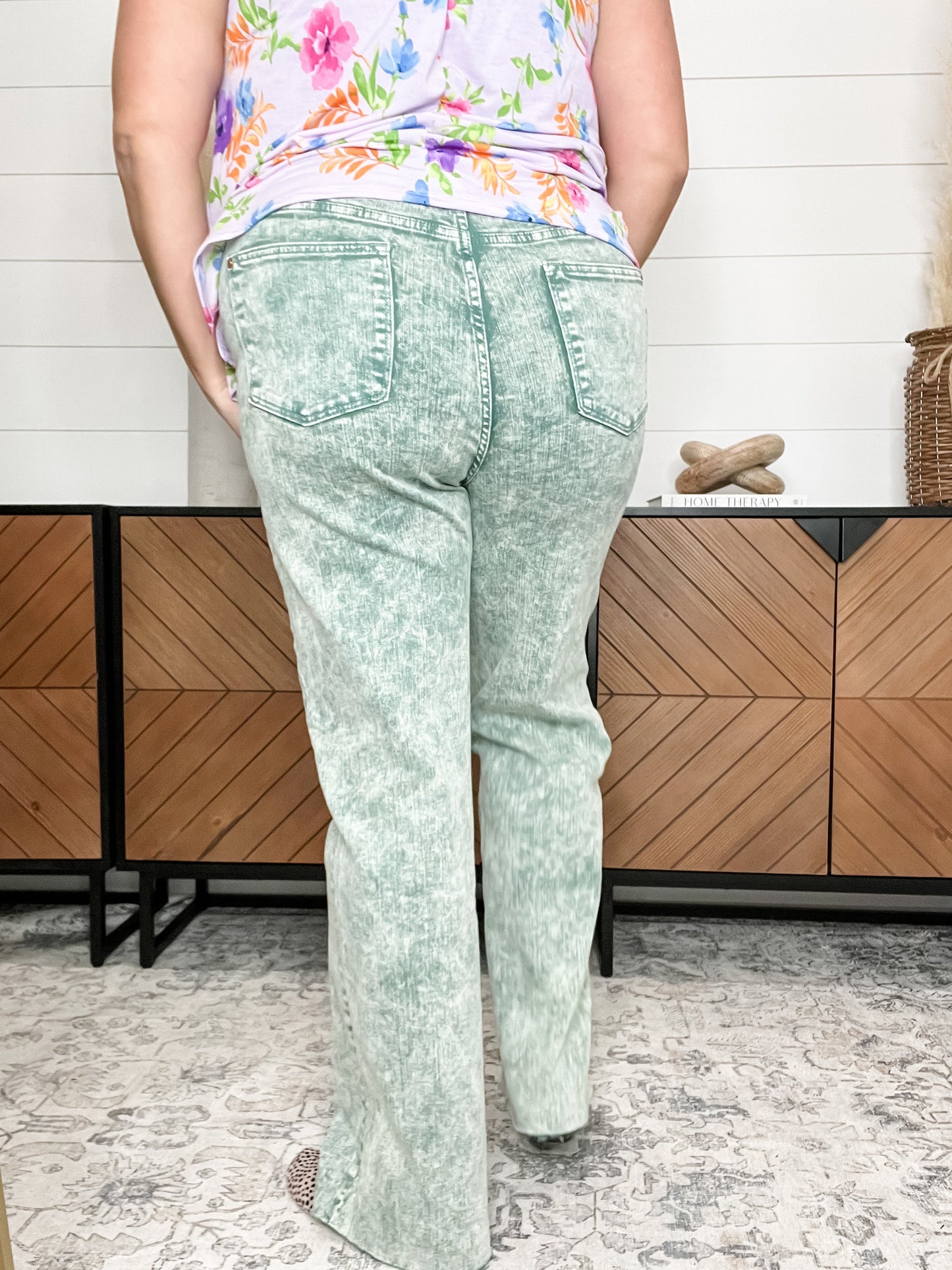 Judy Blue Sea Green Dad Jeans-Lola Monroe Boutique