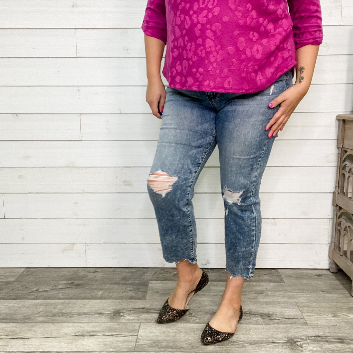 Judy Blue "Short On Time" Cropped Bootcut Jeans