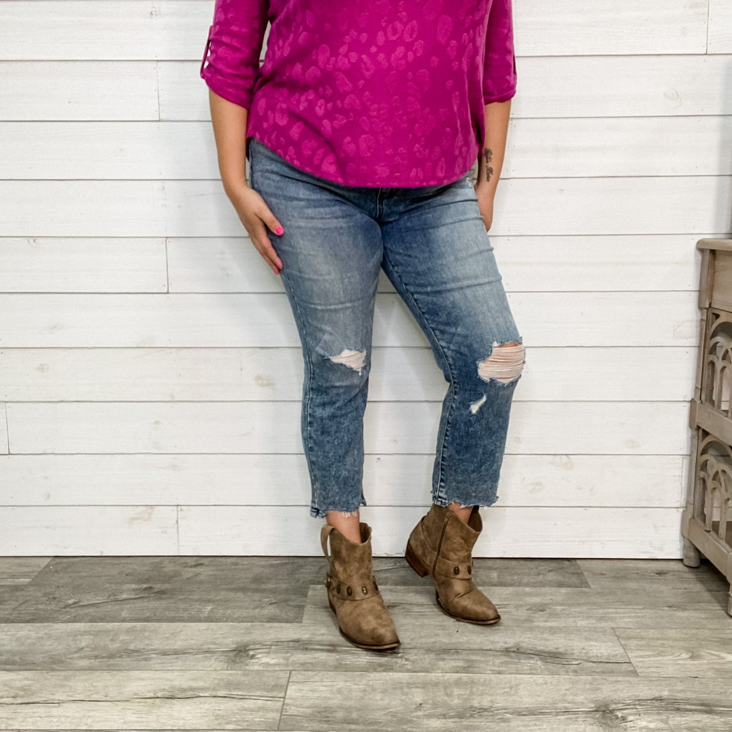 Judy Blue "Short On Time" Cropped Bootcut Jeans
