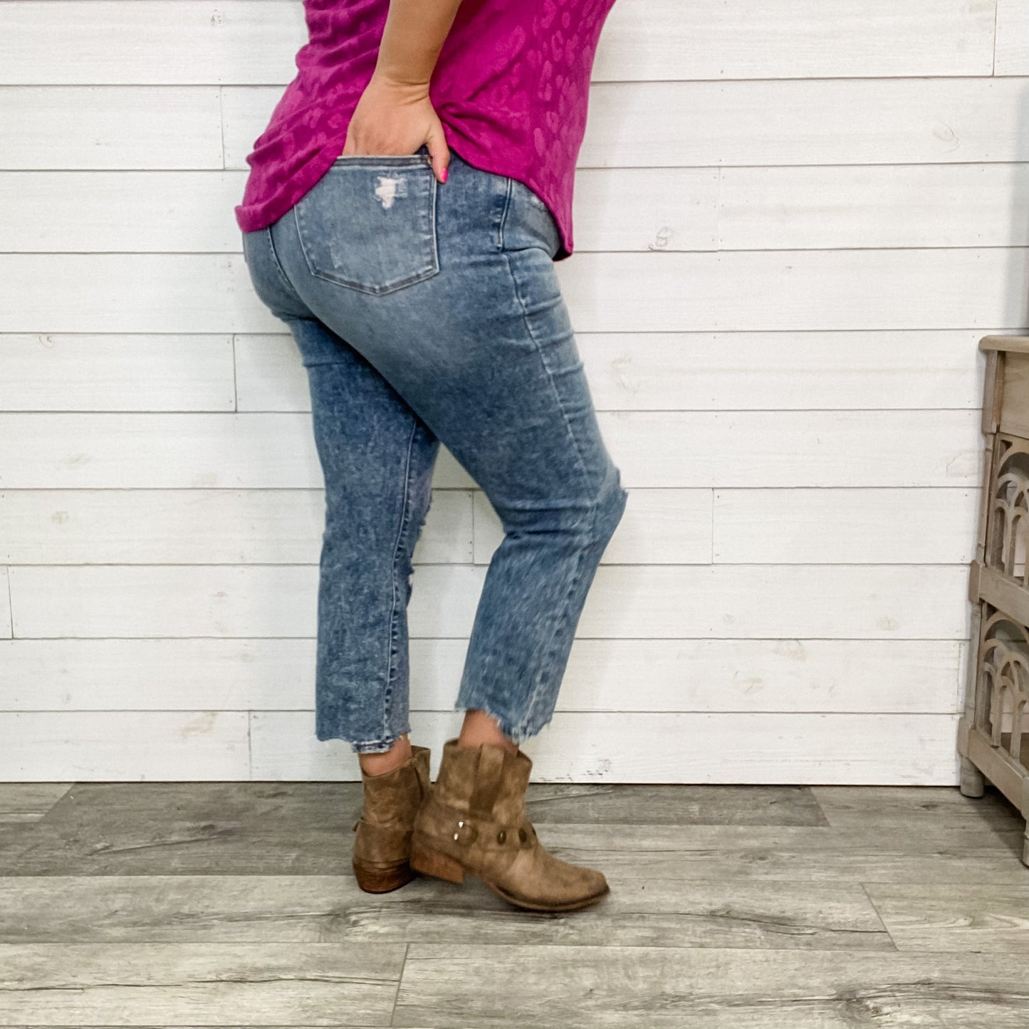 Judy Blue "Short On Time" Cropped Bootcut Jeans