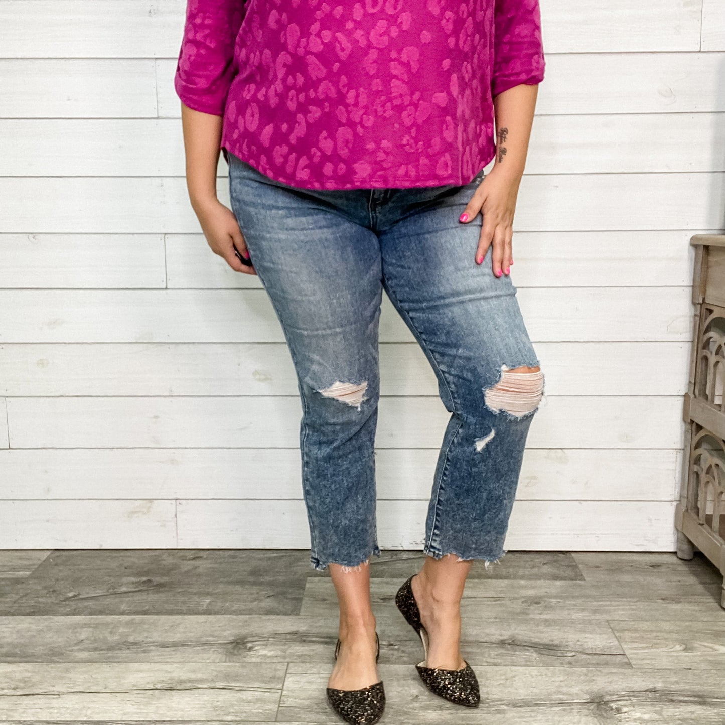Judy Blue "Short On Time" Cropped Bootcut Jeans