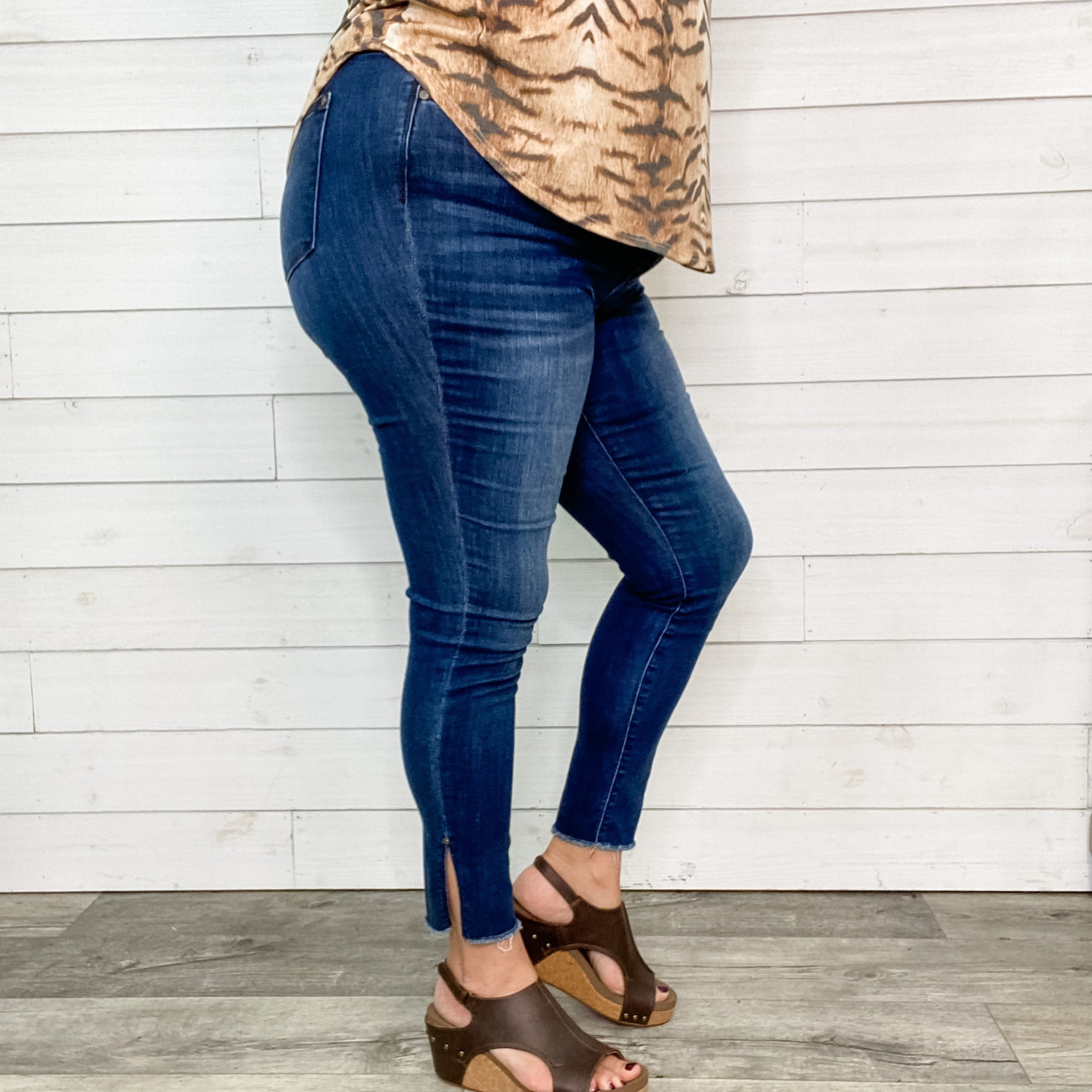 Judy Blue Side Slit Skinny Jeans Lola Monroe Boutique