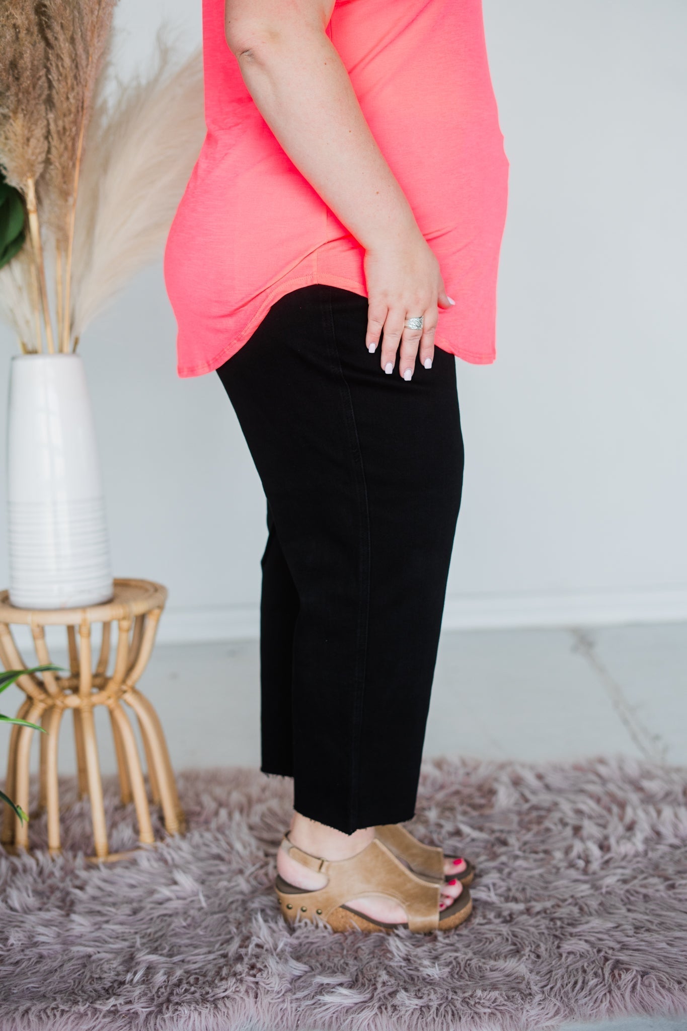 Judy Blue "Smokey Joe" Black Wide Leg Crop