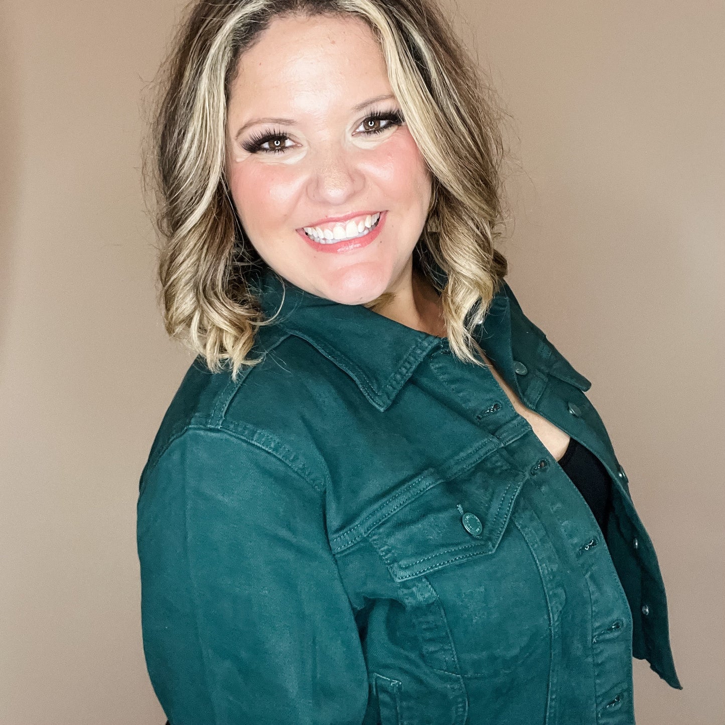 Judy Blue Teal Denim Jacket