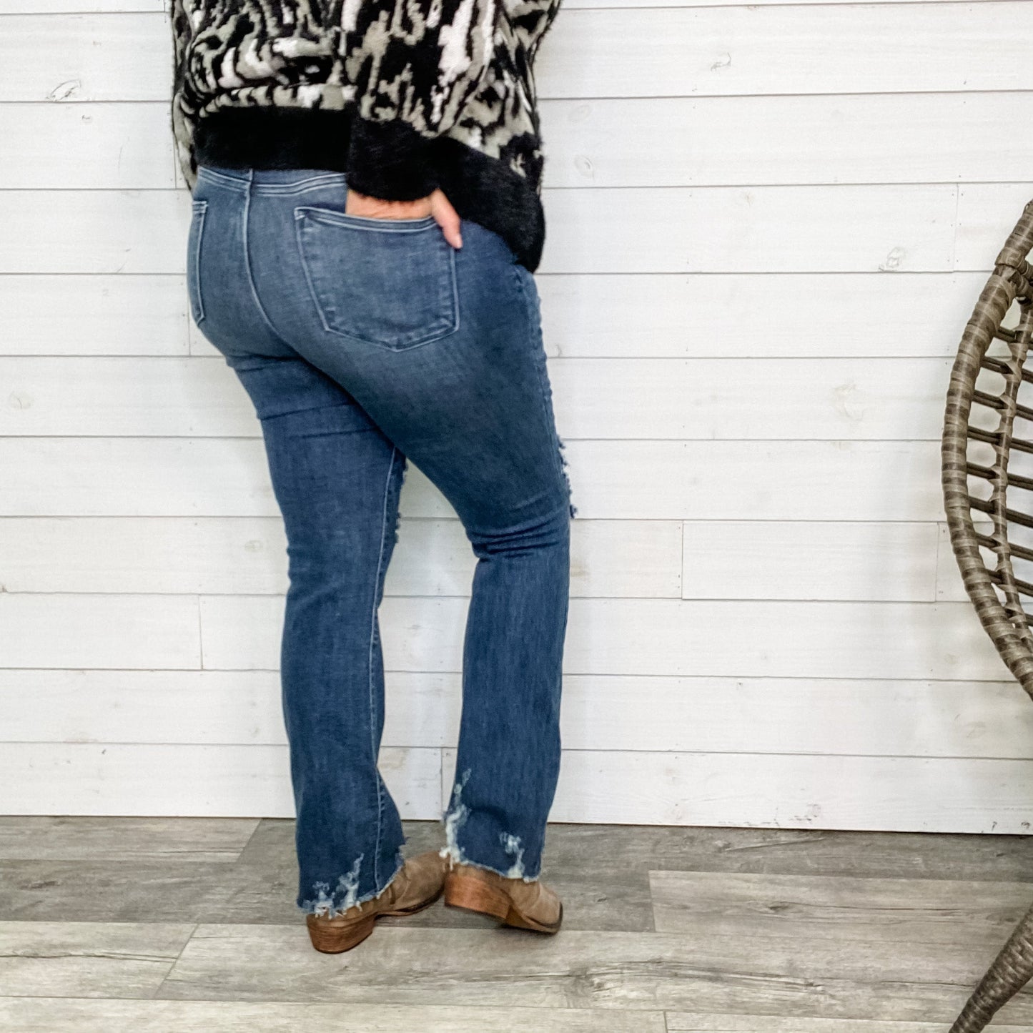 Judy Blue "Train Station" Distressed Bootcut Jeans